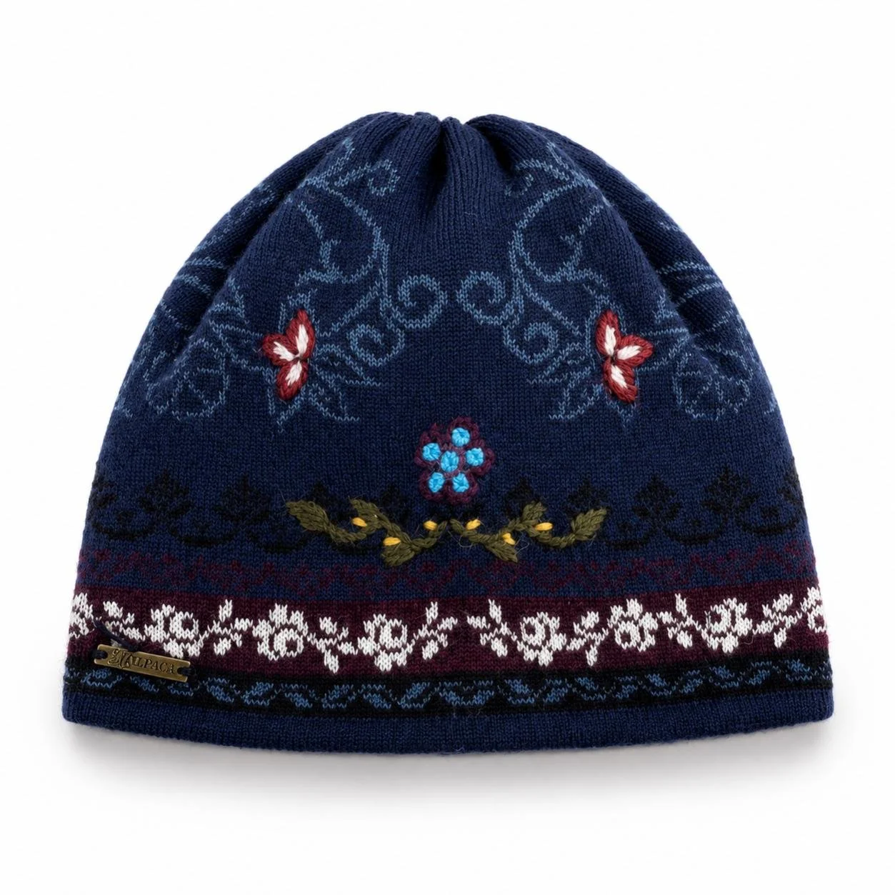 Hand-Embroidered Alpaca Beanie