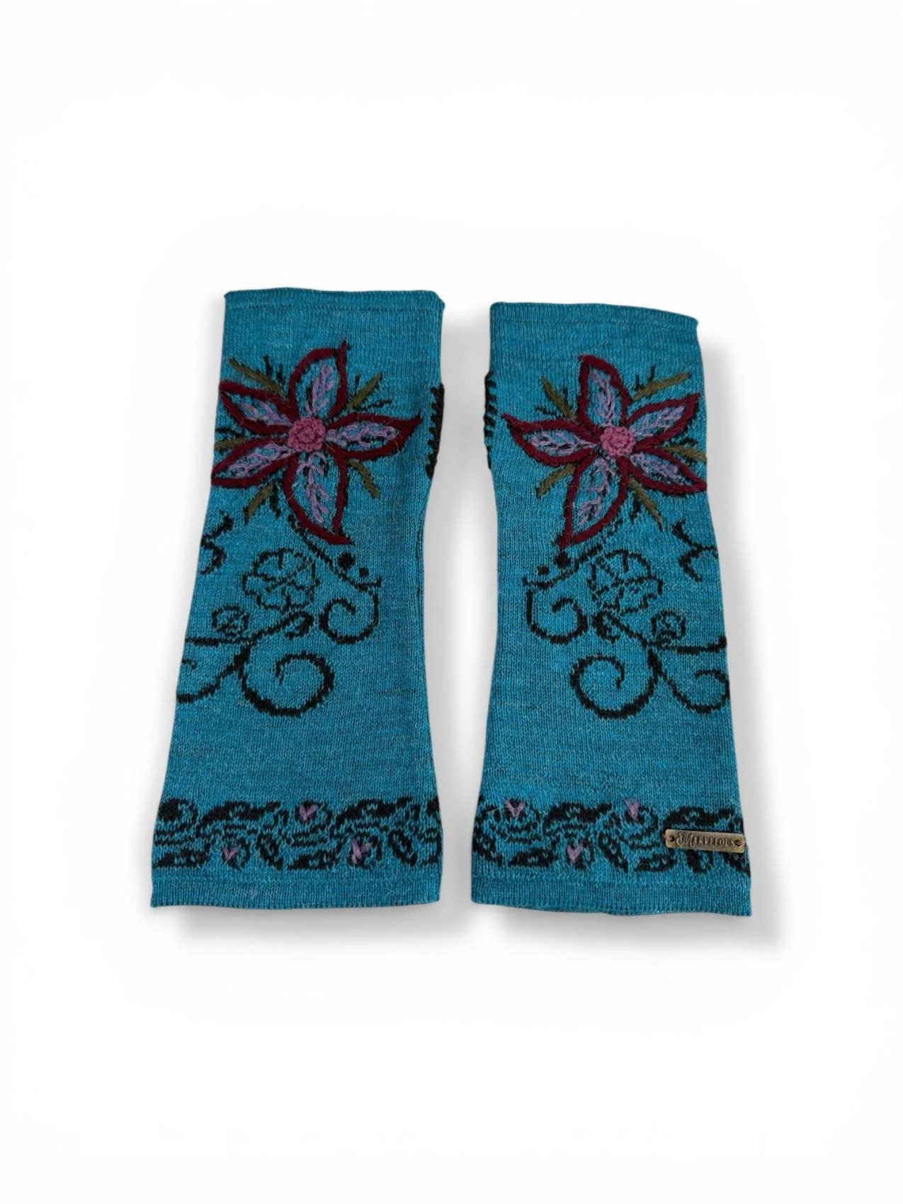 Turquoise fingerless gloves alpaca fur natural cute .jpg