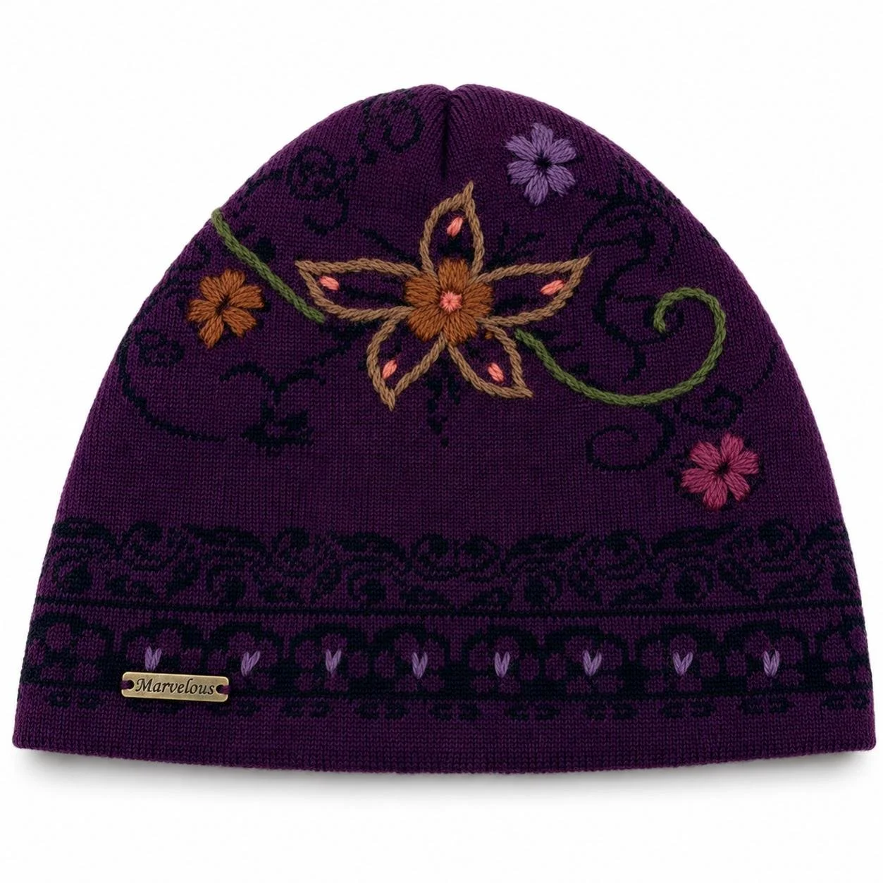 Hand-Embroidered Alpaca Beanie