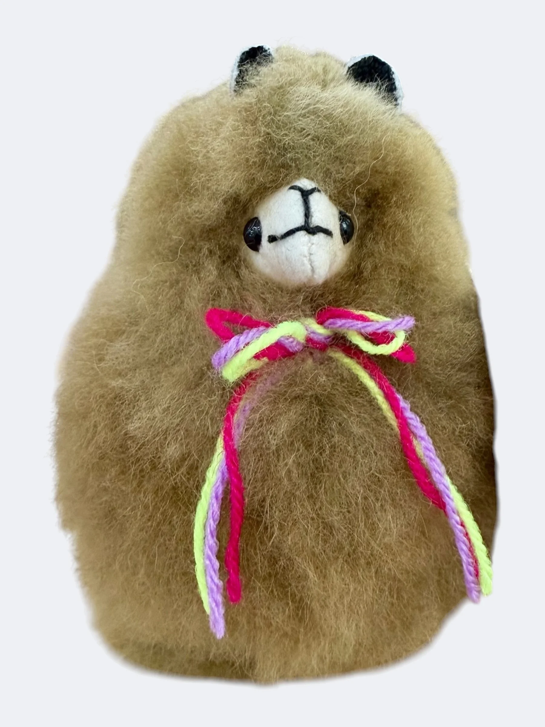 Alpaca fur llama keychain brown.jpeg
