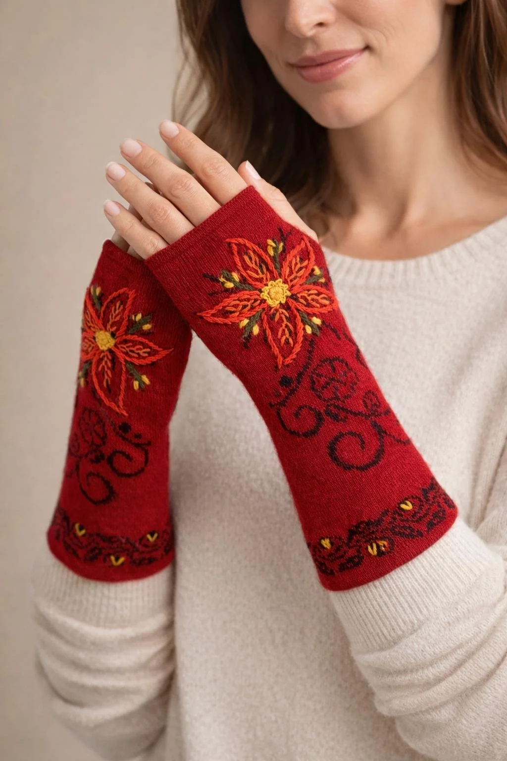 Fingerless gloves alpaca fiber soft stylish gift gift mom.jpg