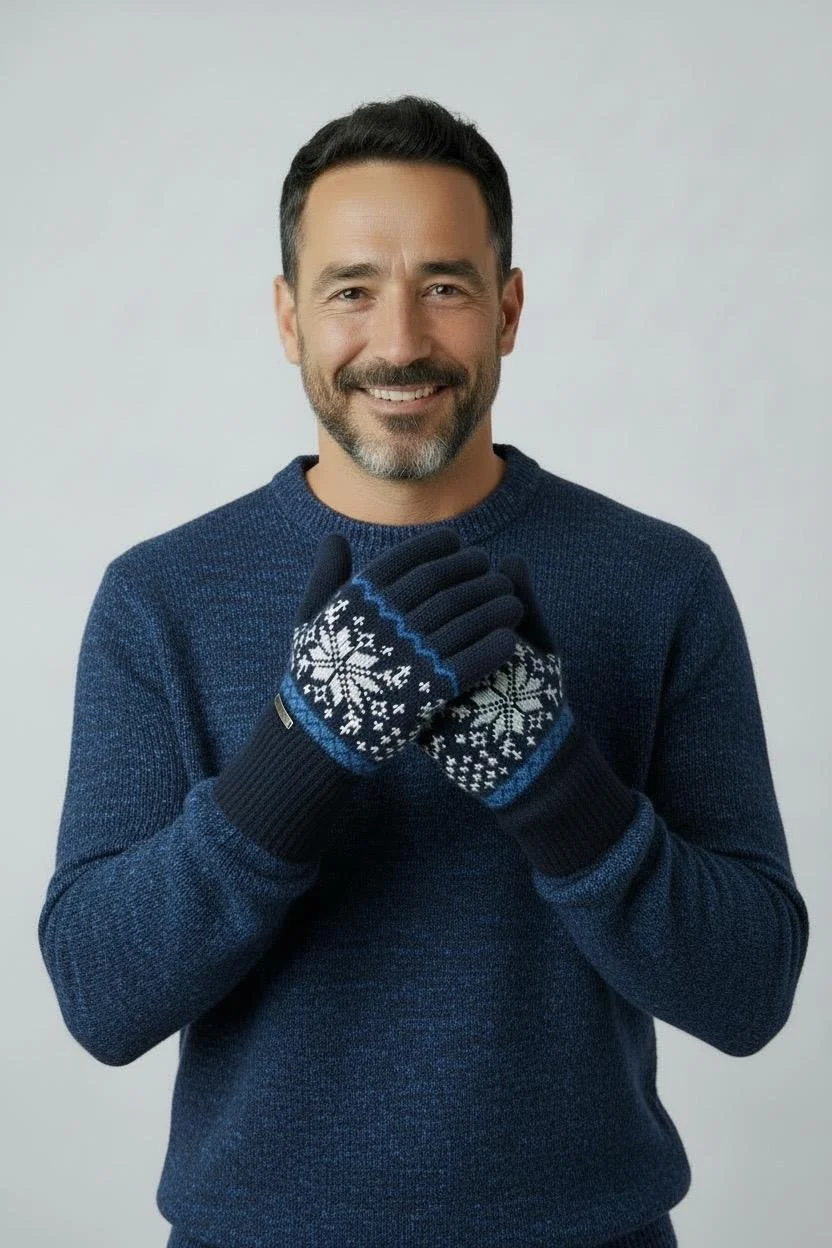 Blue 100% baby alpaca gloves winter warm hypoallergenic fun.jpg