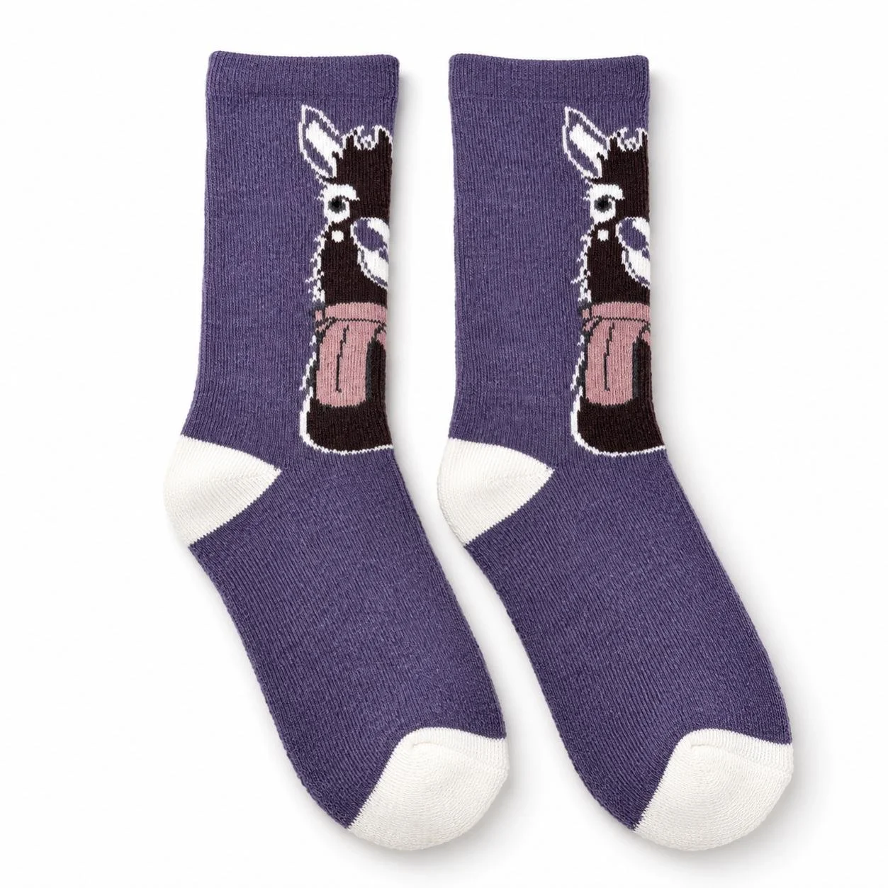 Purple alpaca socks happy llama.jpg