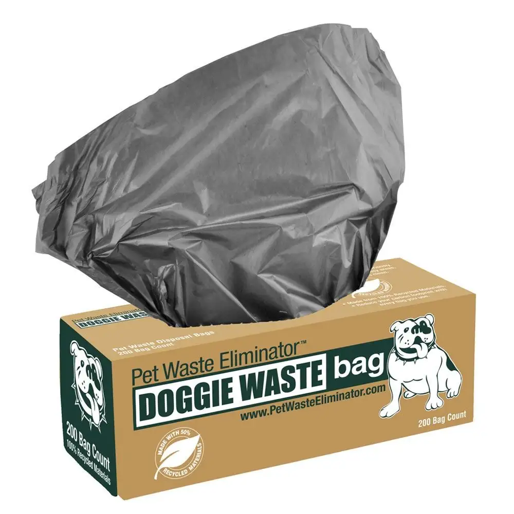 Box of commercial doggie waste bags on a roll for pet waste station resupply