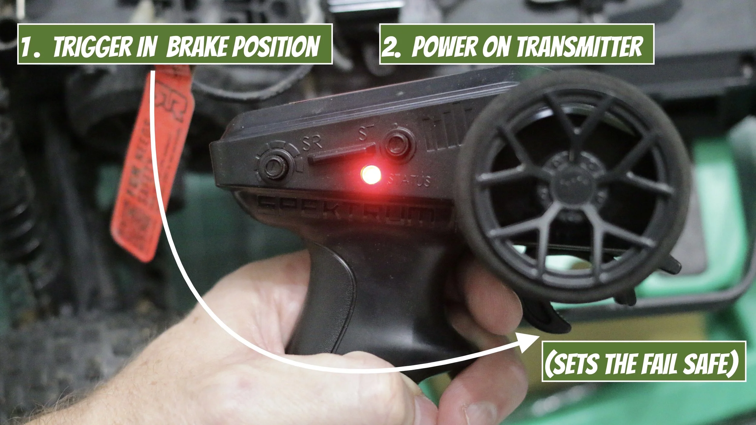 Spectrume Arrma transmitter fail safe position