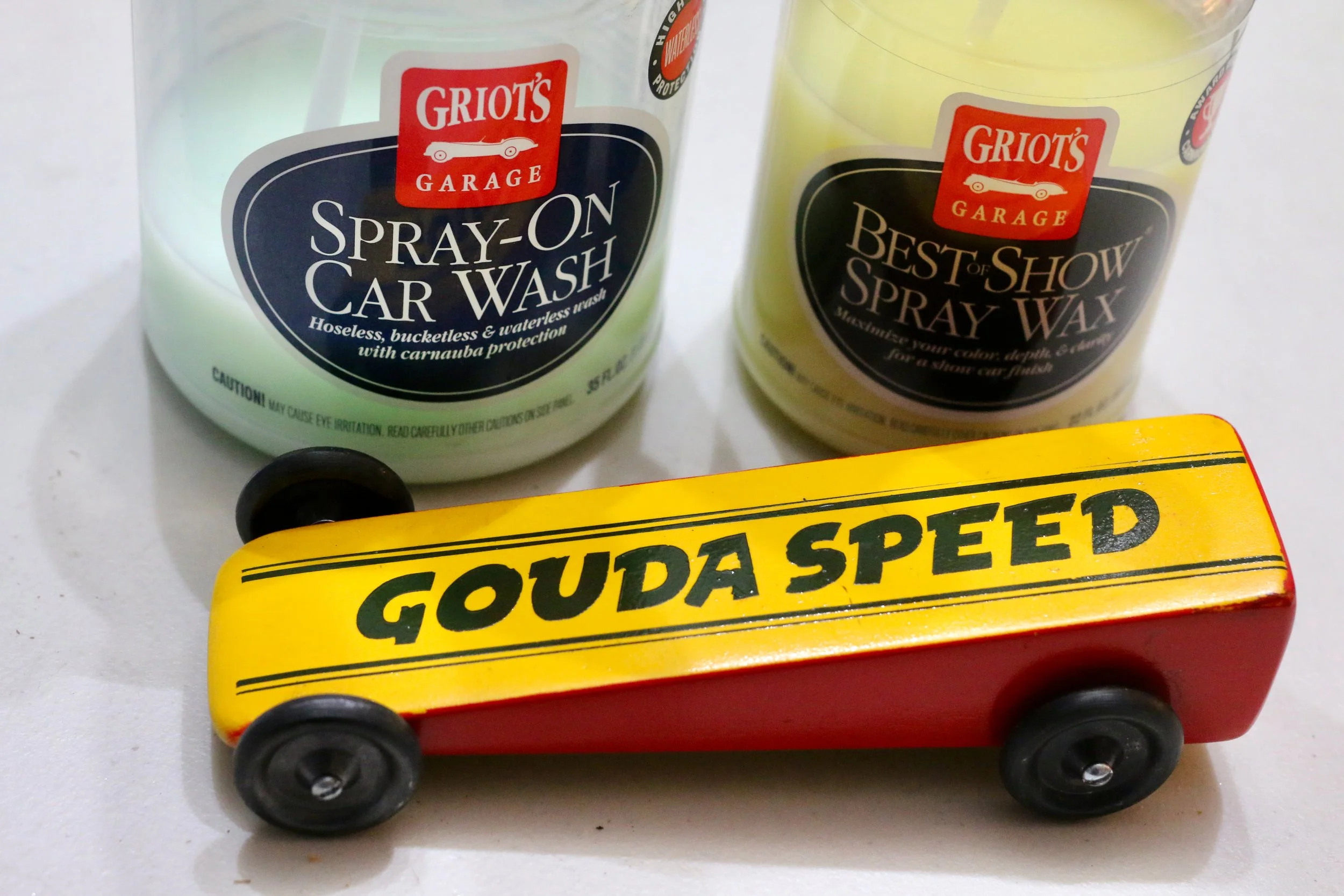  We used the Griot’s Garage carwash and “Best in Show Detailer.”  I love Griot’s Garage’s wax.  It leaves a nice finish.  