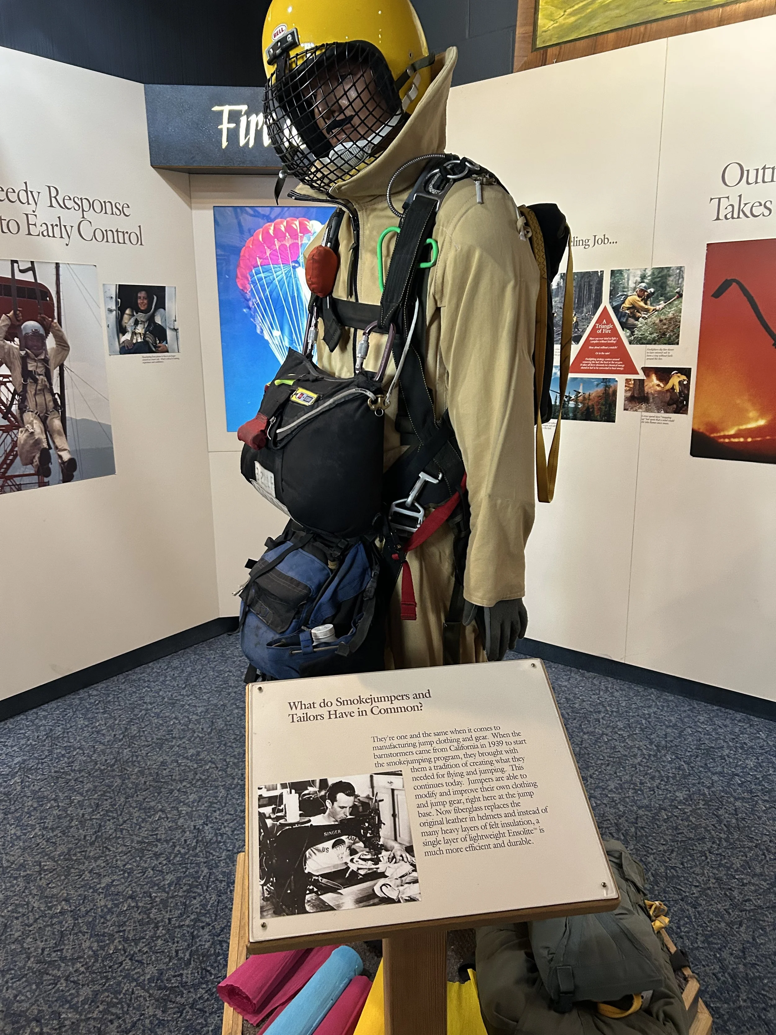  The smoke jumpers normally tape the sides of the grill to their helmet.  That way, when they jump, they don’t have to worry about the grill being ripped off if they catch something on the way down.  