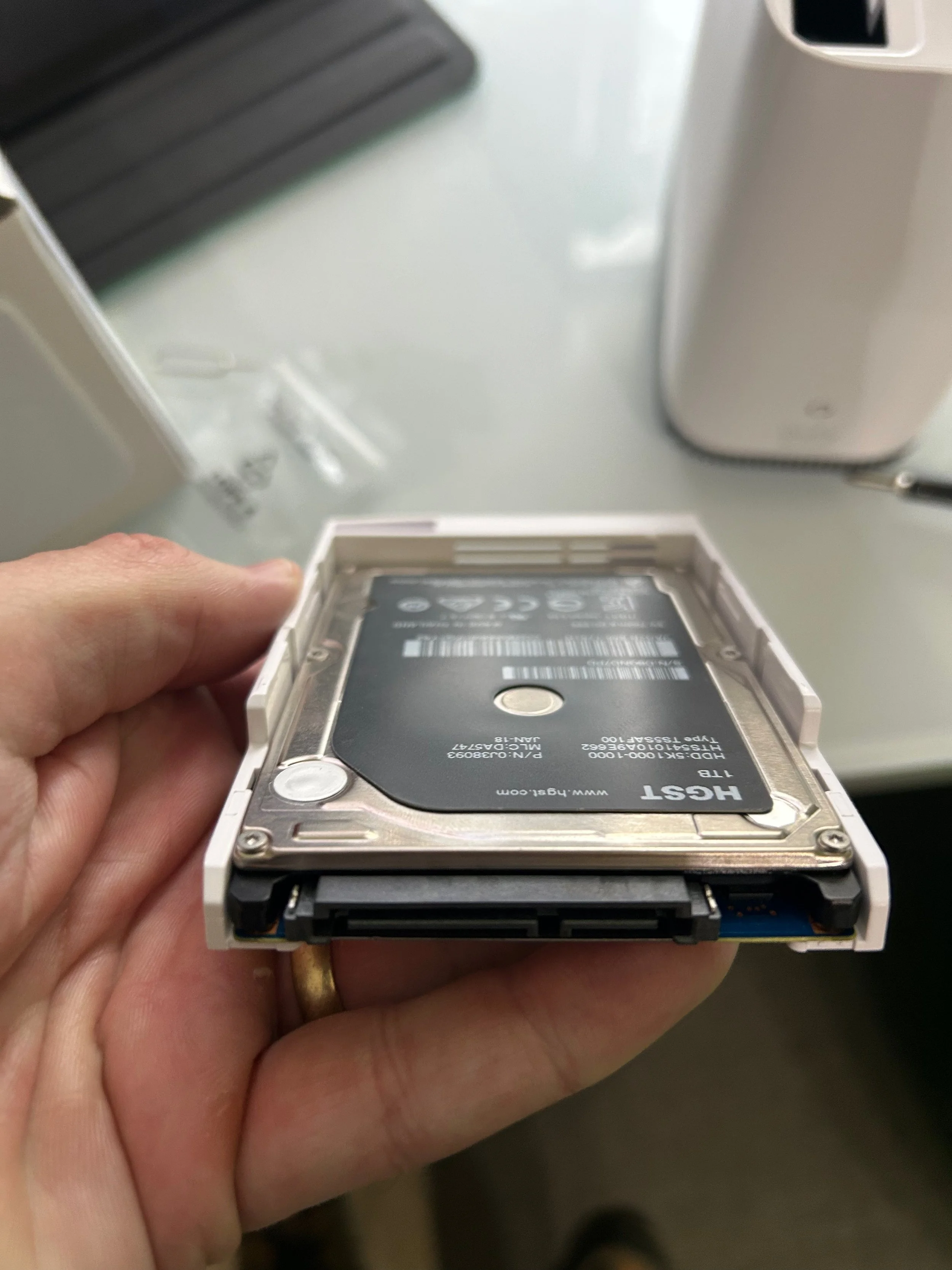  This is the mounted SSD in the tray.  