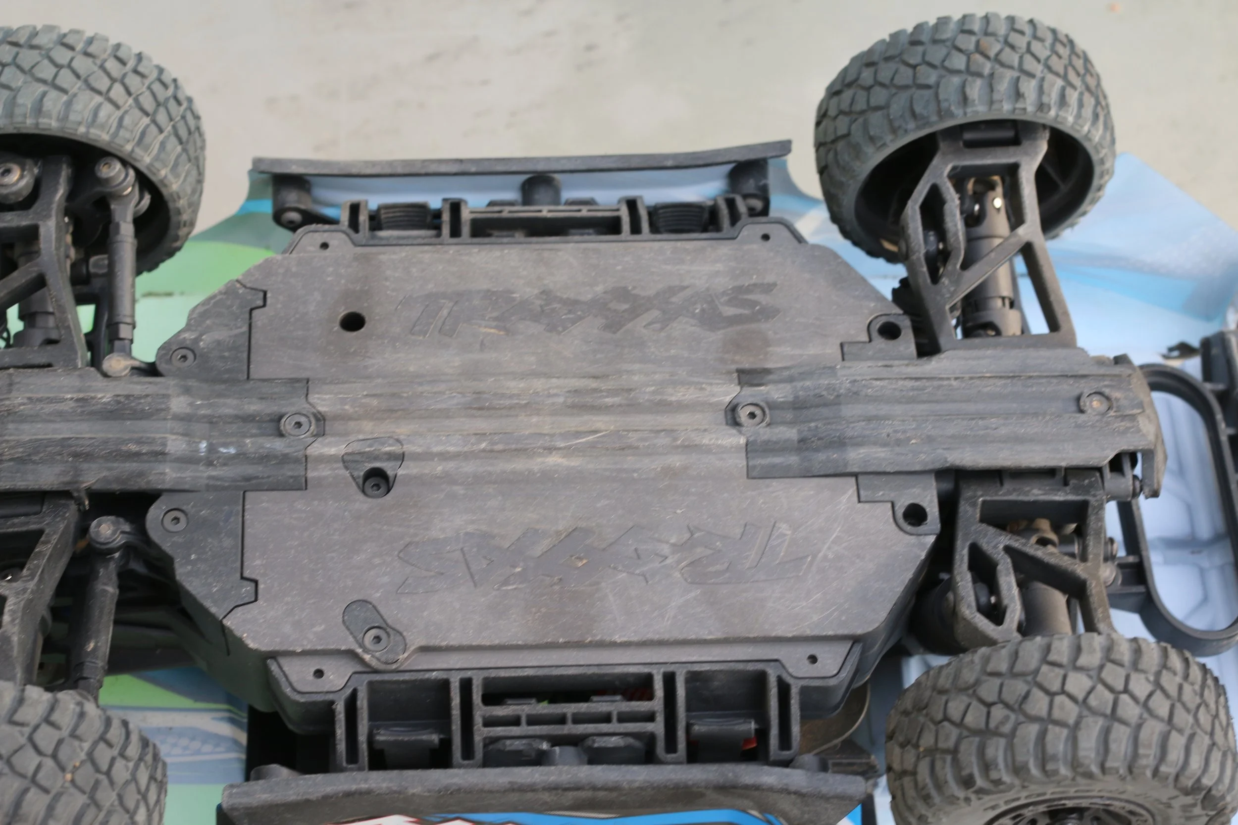 Bottom of Traxxas Slash.  This is after 10-15 runs. This is the slash mini