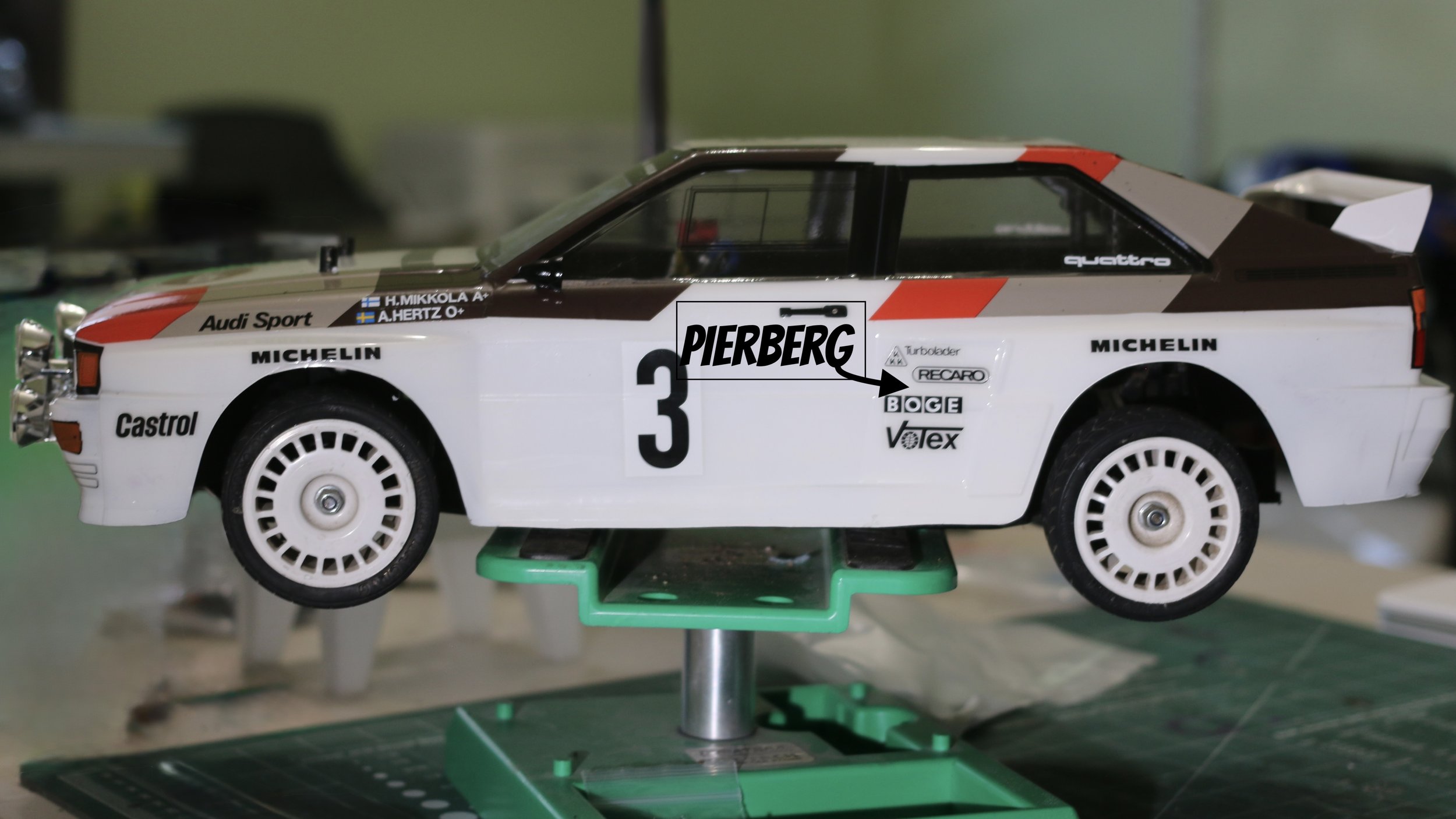 Tamiya tt02 Audio Quattro with Pierberg mistake