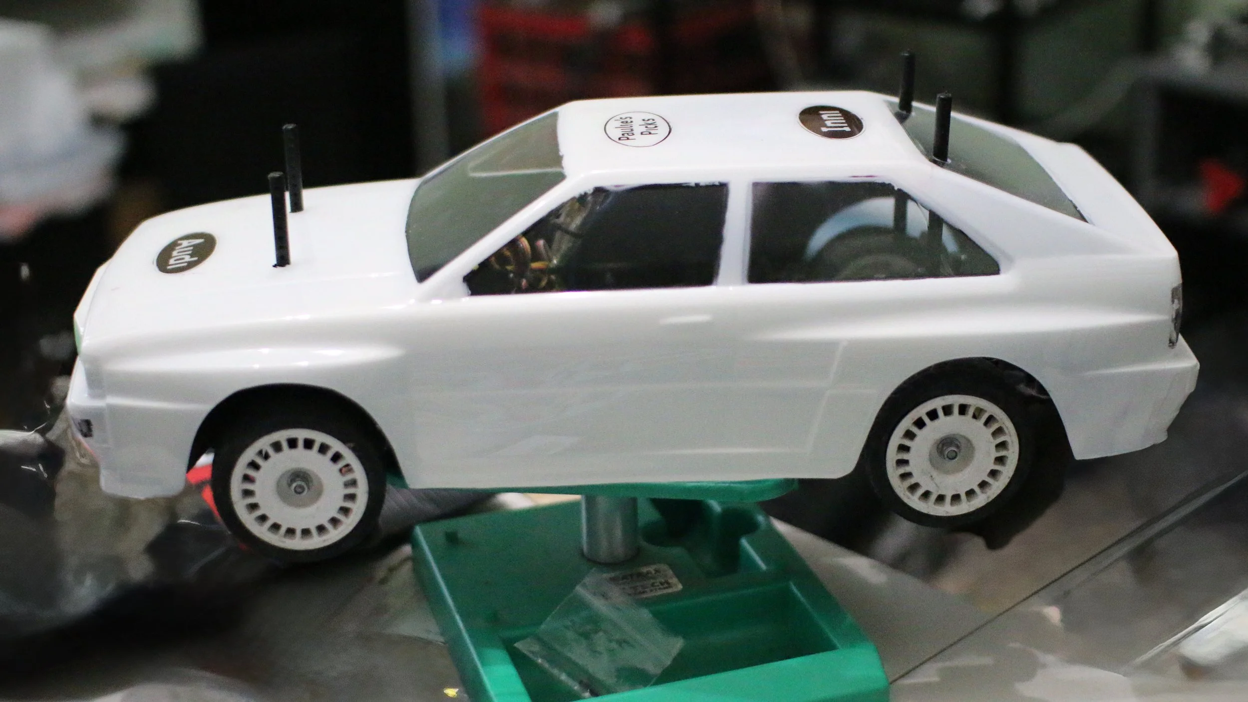 Audi Quattro with Inni Badge.  Bad masking and what to do with bad paint job