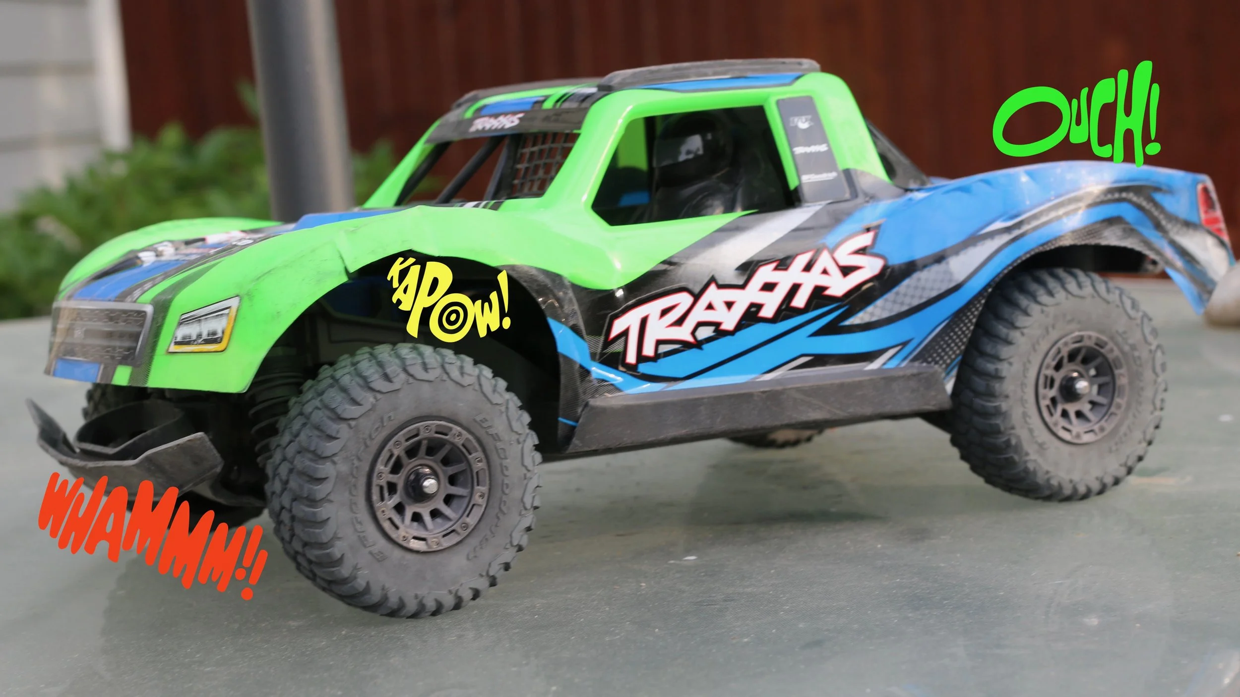 This is a pic of a slash mini that has been run and is beaten up a bit. The body is cracked.