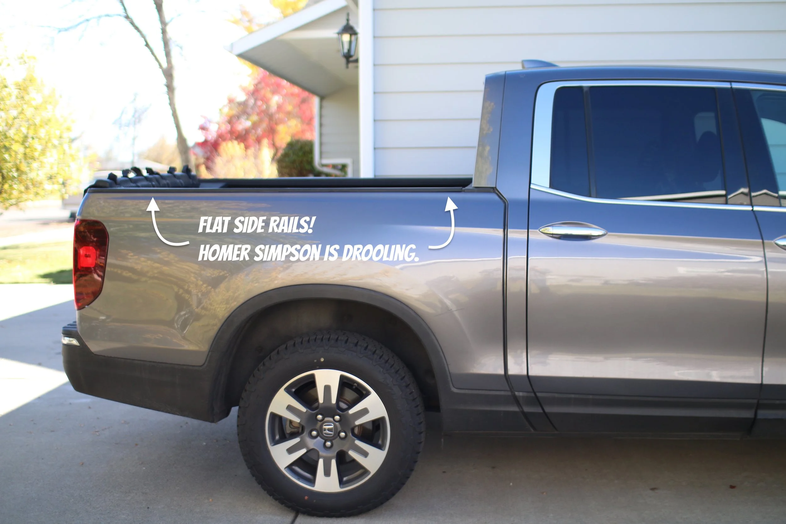 The flat side of the bed for a 2017 Honda Ridgeline.