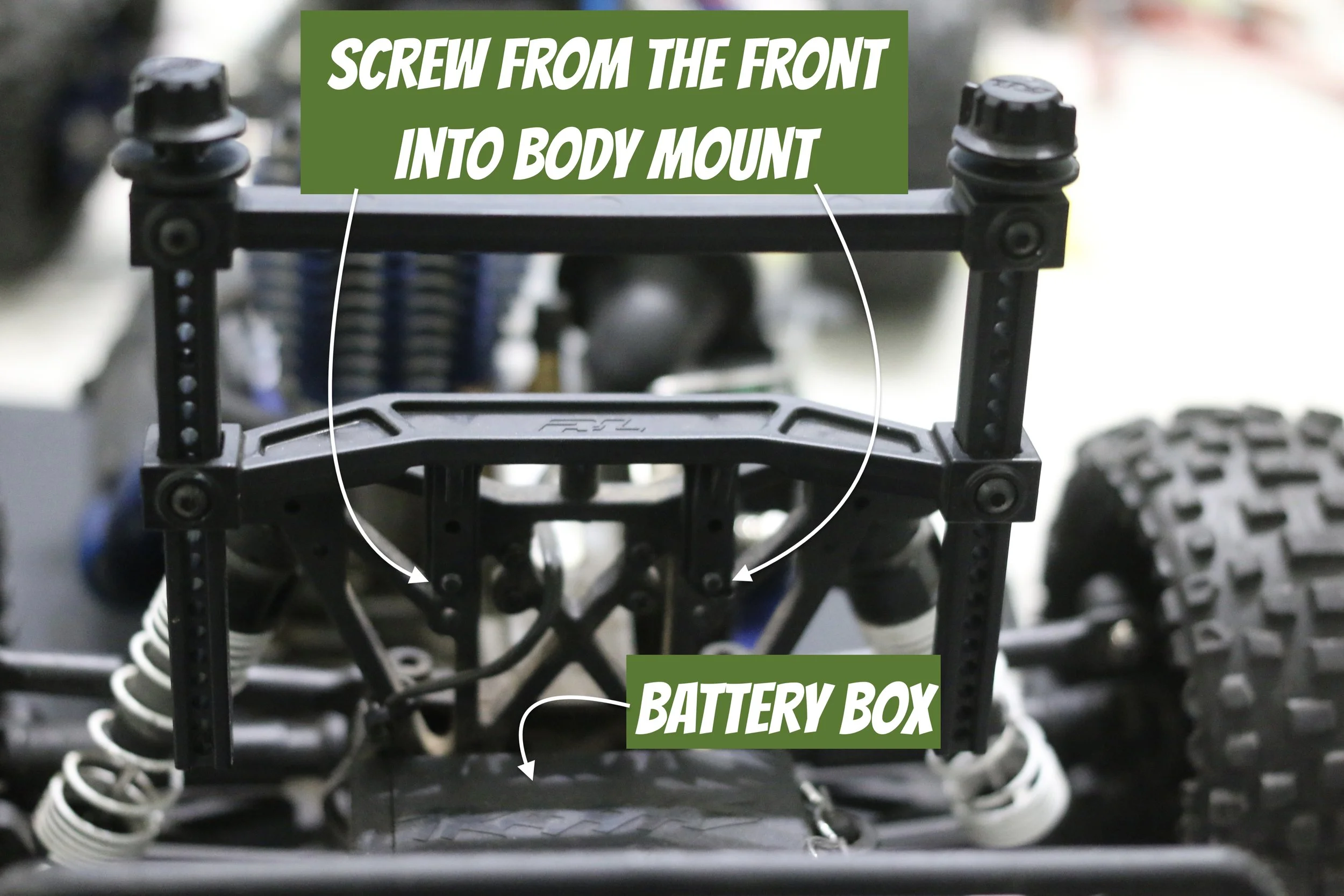 This is how you put the body mount on the other side of the slash