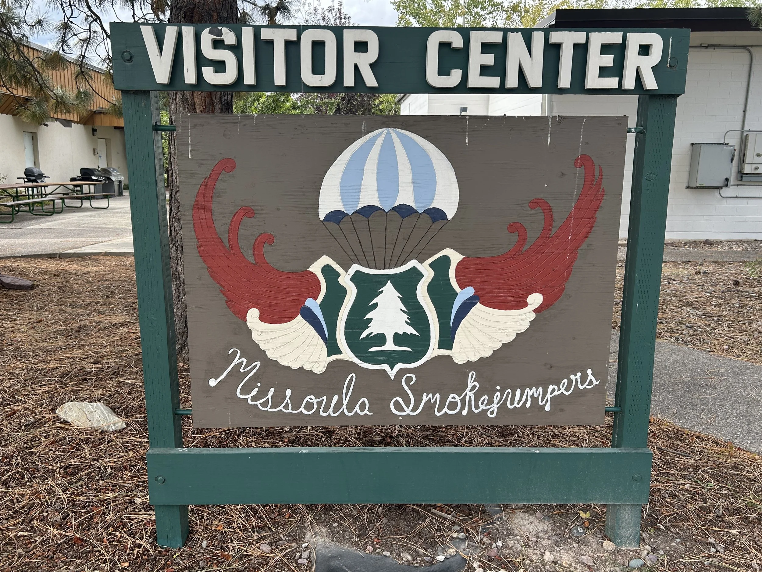 This is the sign outside the smoke jumper facility
