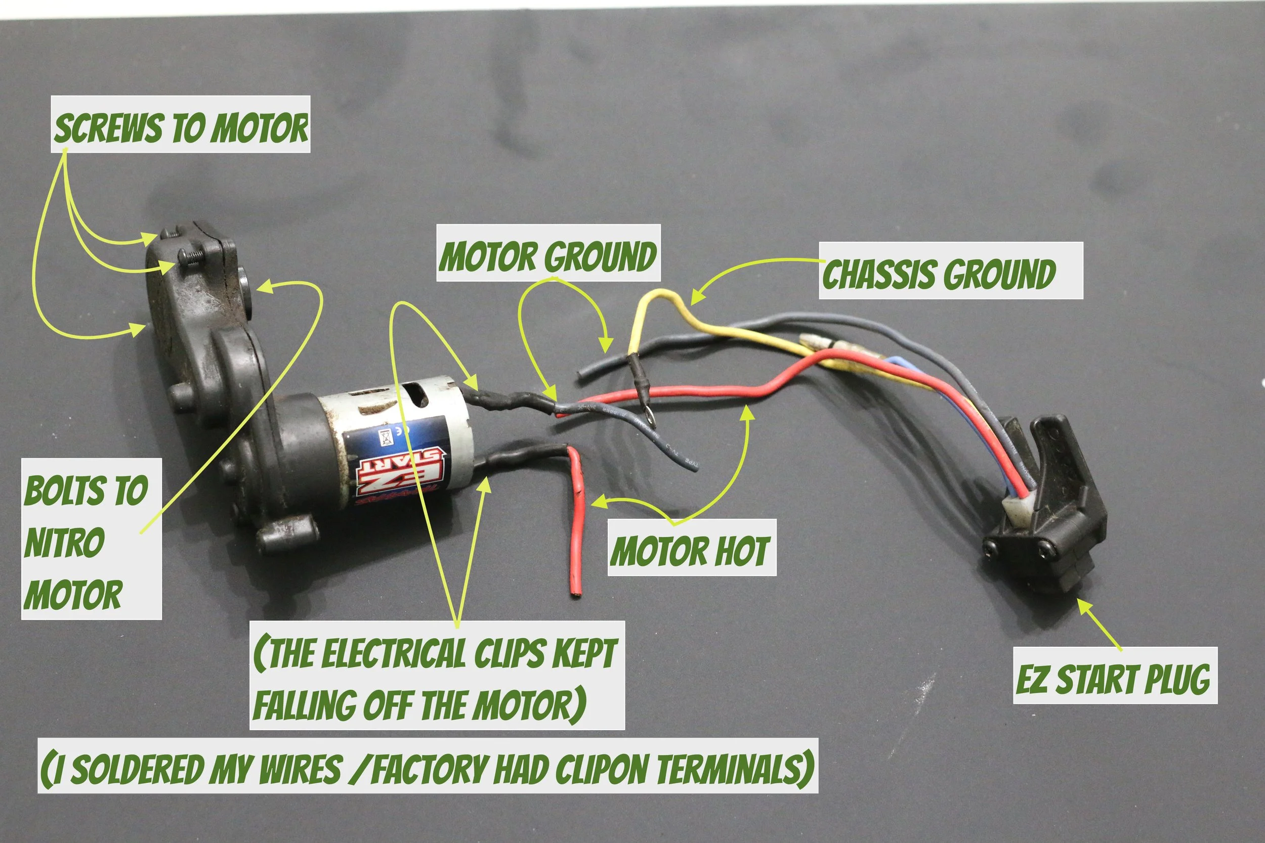 This is the diagram for the EZ start system where the wires go and why I cut mine.