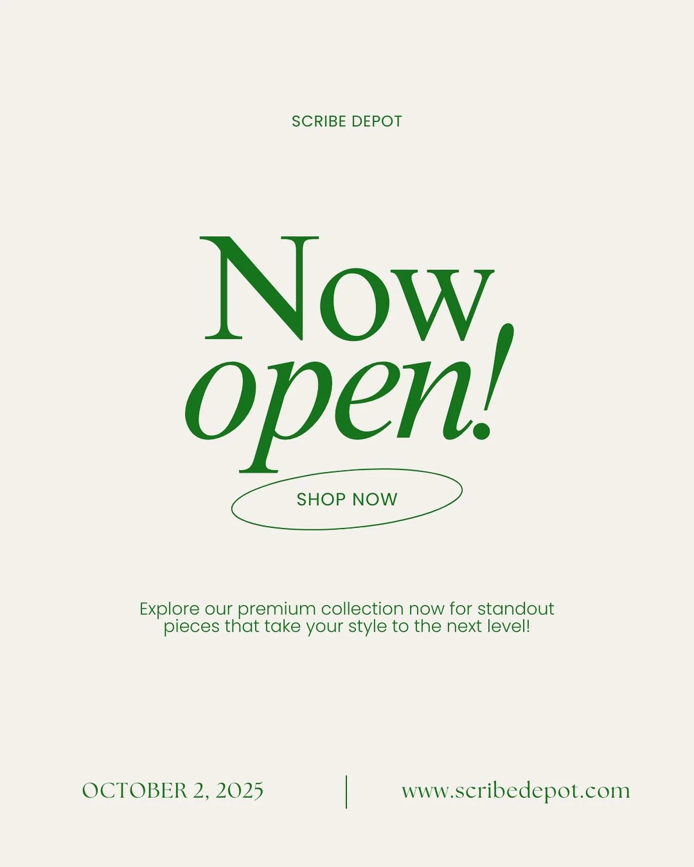 ✨ NOW OPEN ✨
Scribe Depot is officially live! 
Your new favorite destination for trend-forward fits, timeless basics, and everyday essentials &mdash; all in one place.
Tap the link in bio to start shopping. We&rsquo;re just getting started 💥 #Scribe