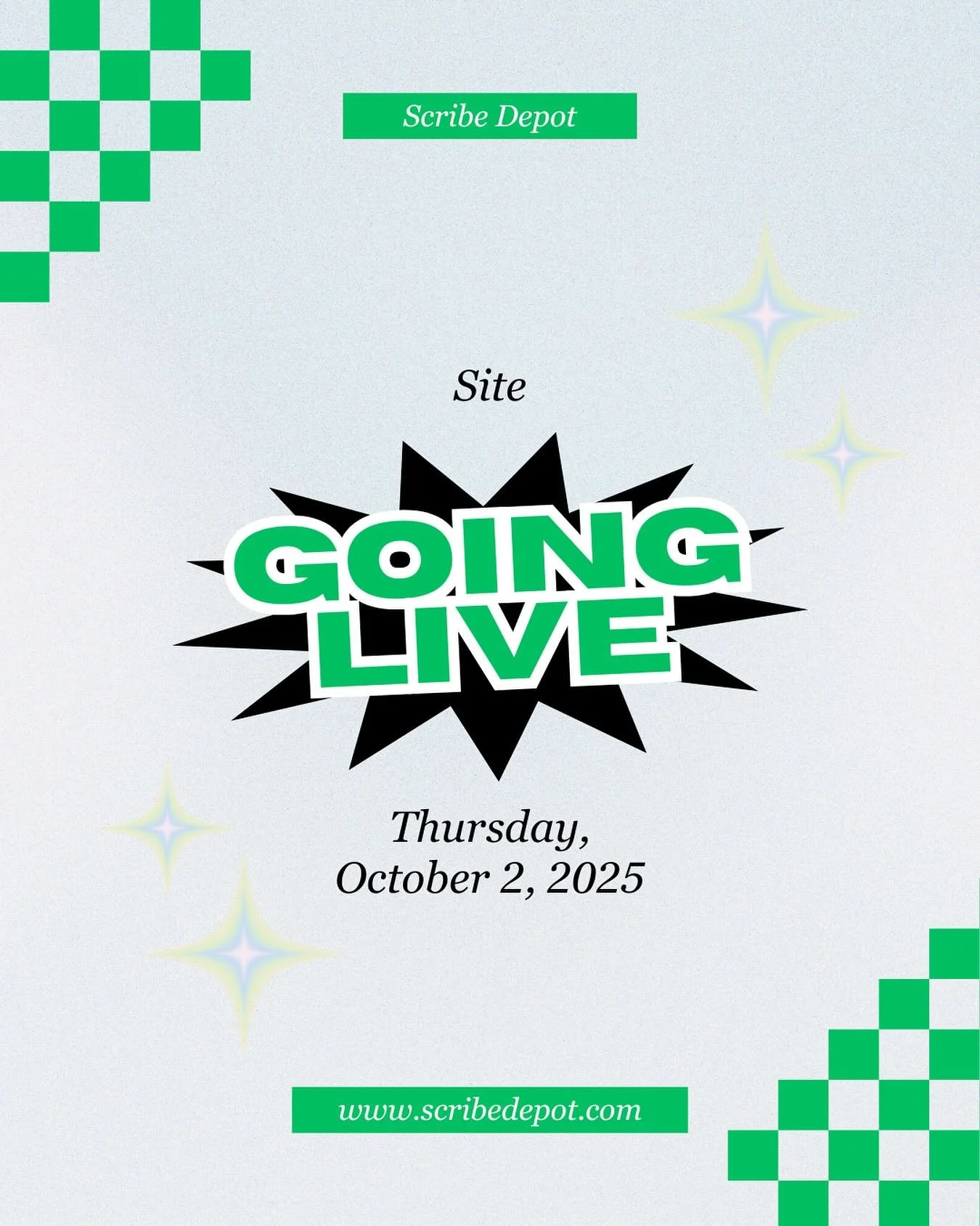 ✨ The wait is almost over&hellip; ✨
Scribe Depot goes LIVE this Thursday, October 2nd, 2025!
Bold looks. Timeless vibes. 👕

www.scribedepot.com

#ScribeDepot #LaunchDay