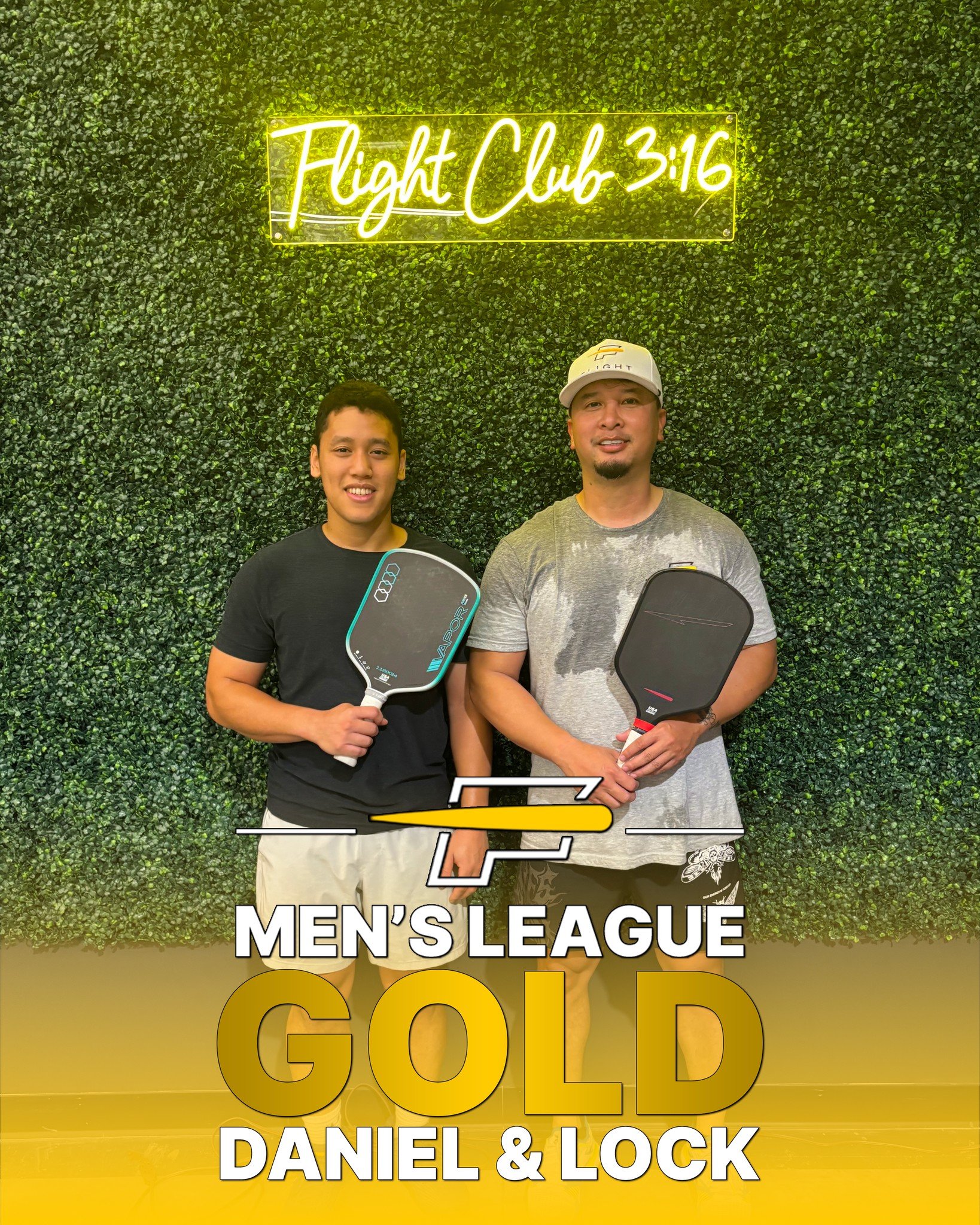 Yes, we are a bit late posting this! However, please don't let that stop you from congratulating our medalists (and participants)!

Flight Club 316 Season 1 Men's League Podium:
- 🥇Daniel Nguyen &amp; Lock Sourinthone
- 🥈David Lopez &amp; Diego May