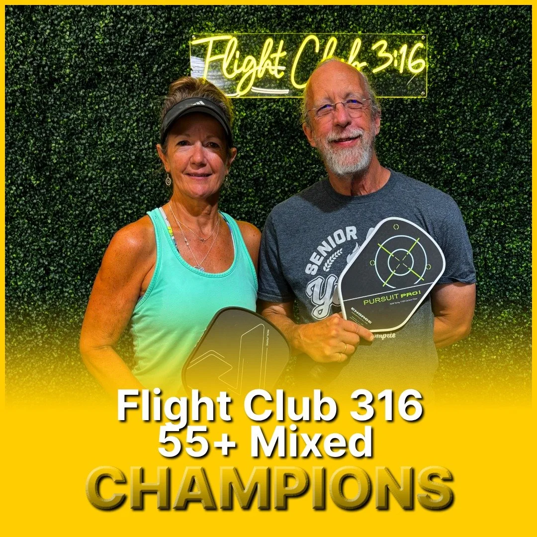 There is no league quite like our 55+ Mixed League at The Flight Club, and Season 3 was no exception!

CHAMPIONS
---------------
Robin &amp; Nick
---------------
SECOND PLACE
---------------
Davi &amp; Bob (Backyard Pickleball)
---------------
THIRD 