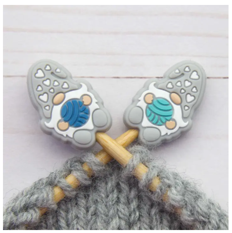 Grey Yarn Loving Gnome | Stitch Stoppers