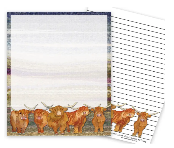Highland Cow A5 Writing Pad