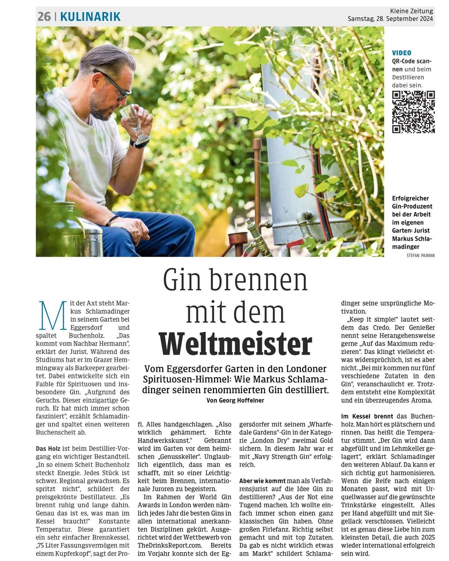 Wonderful article with a detailed video by Georg Hoffellner in today's 'Kleine Zeitung'. Many thanks!
#gin #gintonic #barculture #londondry #classicgin #worldginawards #bestgin #wharfedalegardens