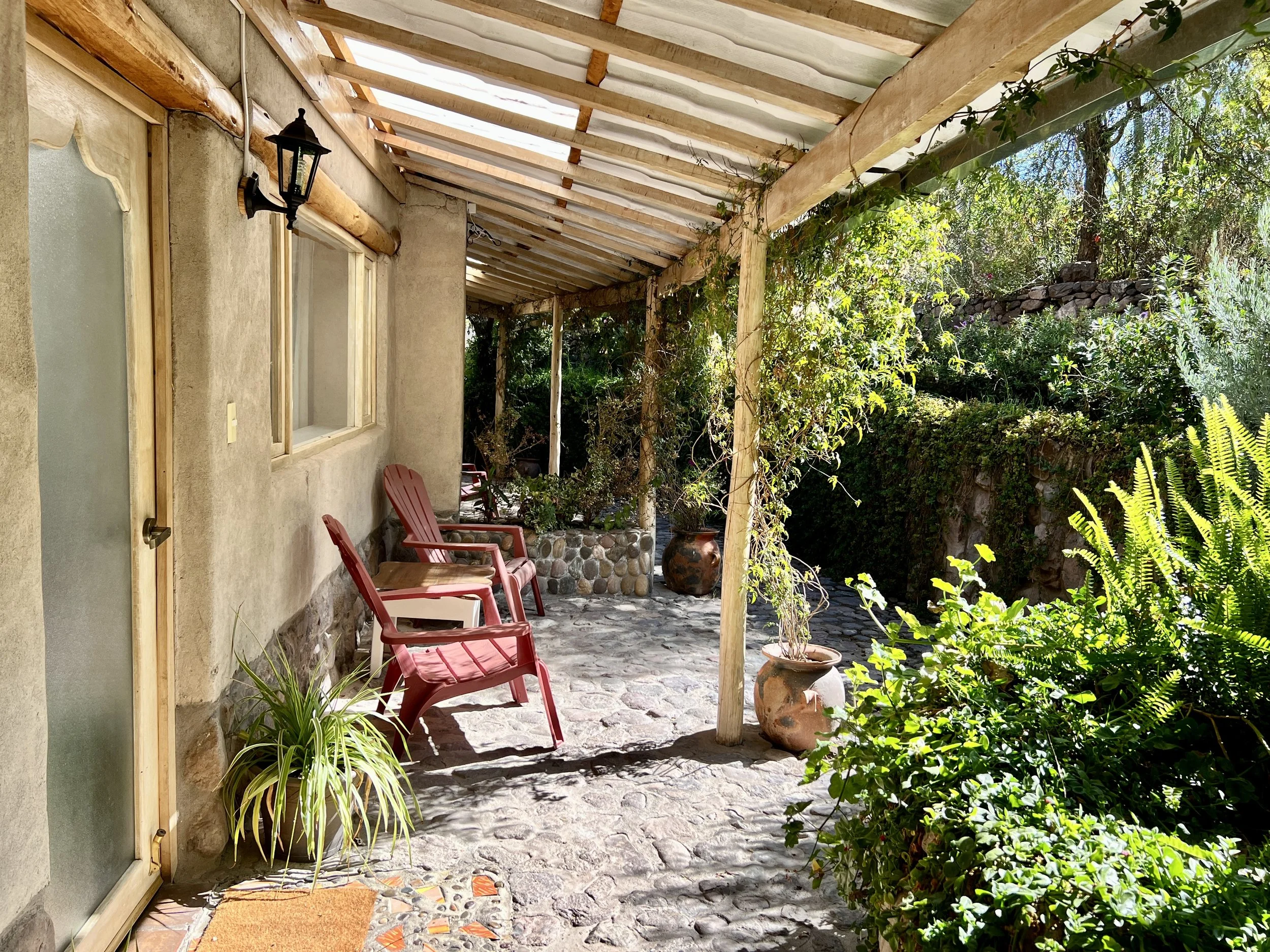 Surrounded by the gardens 