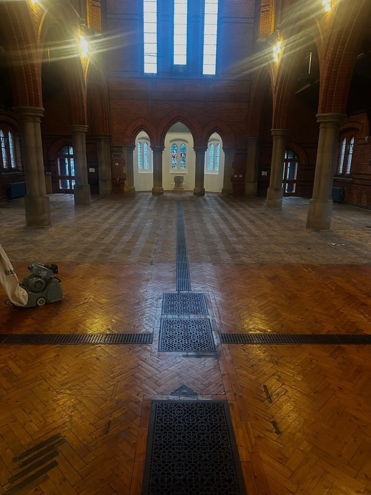 We&rsquo;ve recently completed our largest restoration to date, 350m&sup2; of sanding and sealing within this beautiful church.

Much of the floor hadn&rsquo;t been touched in over 100 years, and the condition reflected that. Extensive preparation wa
