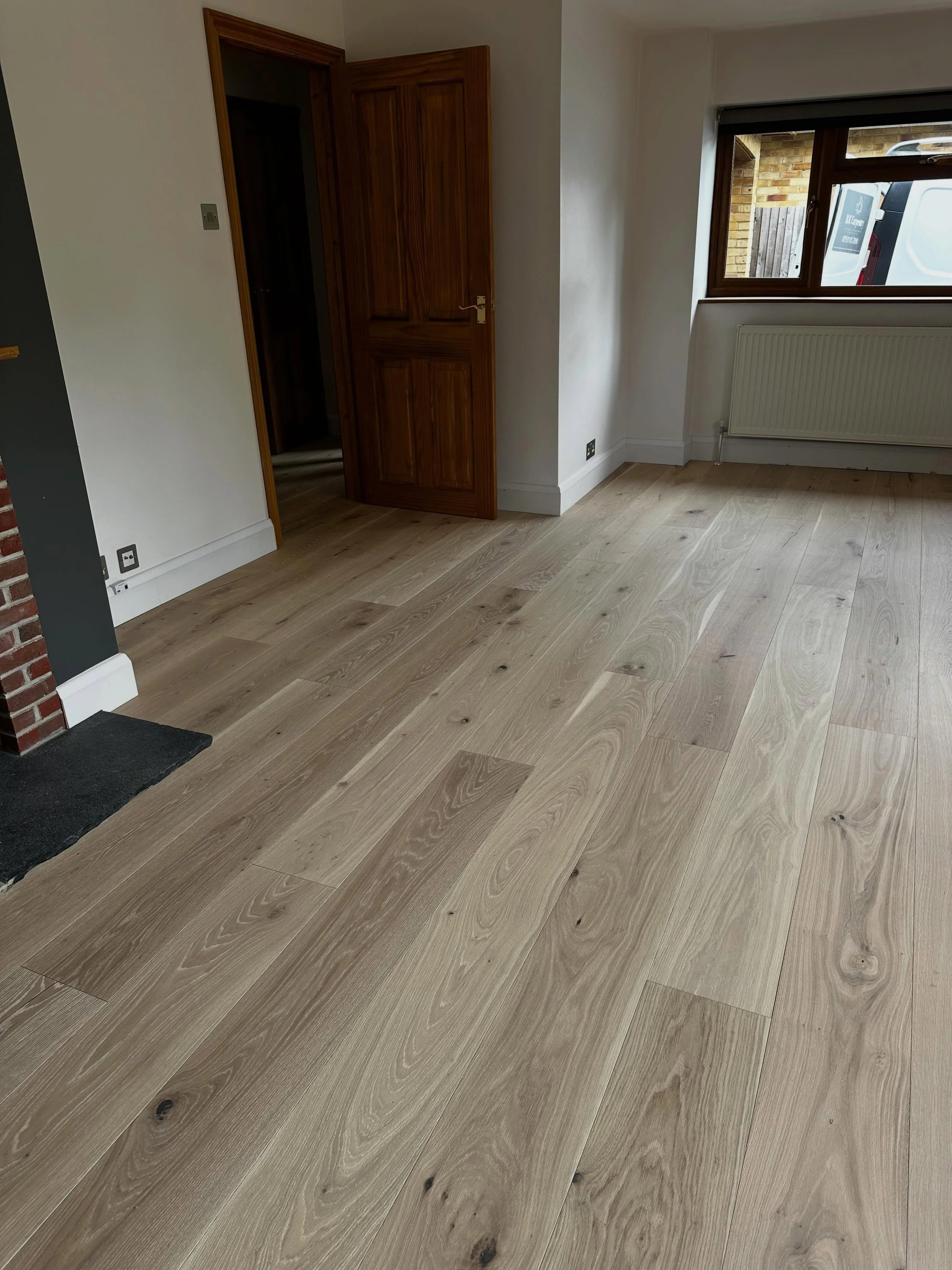 Last week&rsquo;s installation in Godalming.

We uplifted a tired old solid wood floor, prepared and levelled the subfloor, then installed these beautiful wide engineered oak boards throughout the ground floor. To complete the transformation, we also