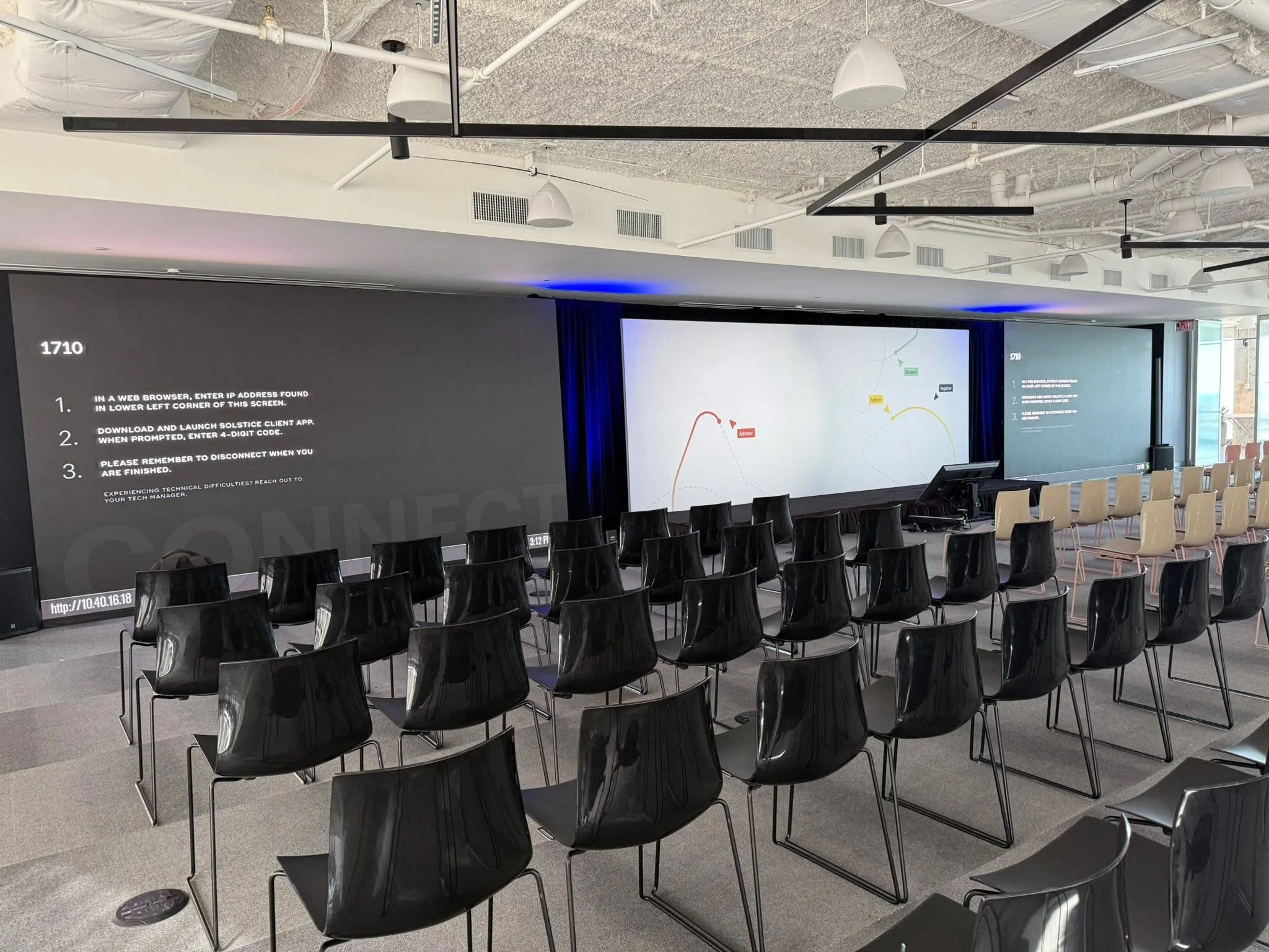 Projektor med bakprojeksjon under foredrag i Oslo