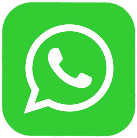 WhatsApp logo with green background and white speech bubble containing a phone icon.