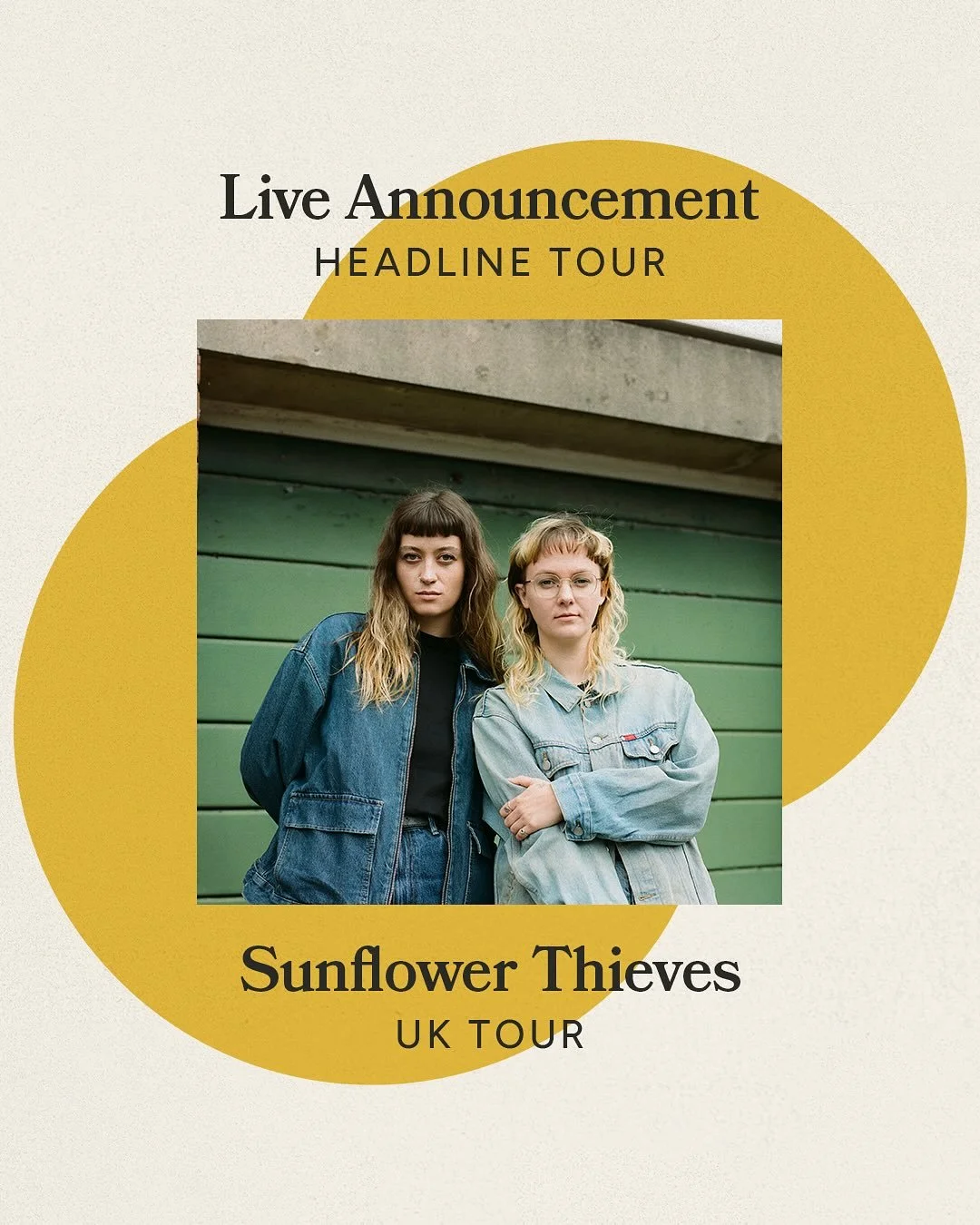 🎟️ @sunflowerthieves have just announced their April 2026 UK tour 👇

22 @rise_bluebird 
23 @lowfourstudio 
25 @leithdepot138 
27 @thefolklorerooms 
28 @thegraceldn 
30 @centrala_space 

No better way to round off a big 2025 of headline shows, suppo