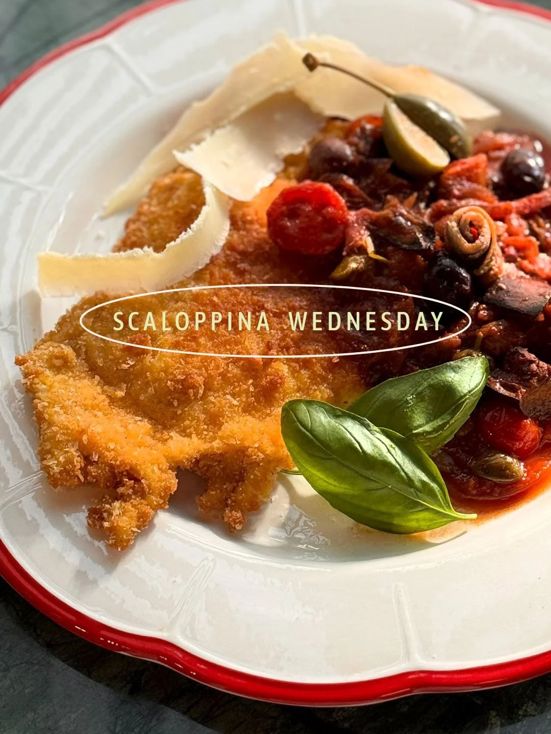Midweek special. Wednesdays only.
Pick your SCALOPPINA: Different sauces. No wrong choice. All fire. 🔥