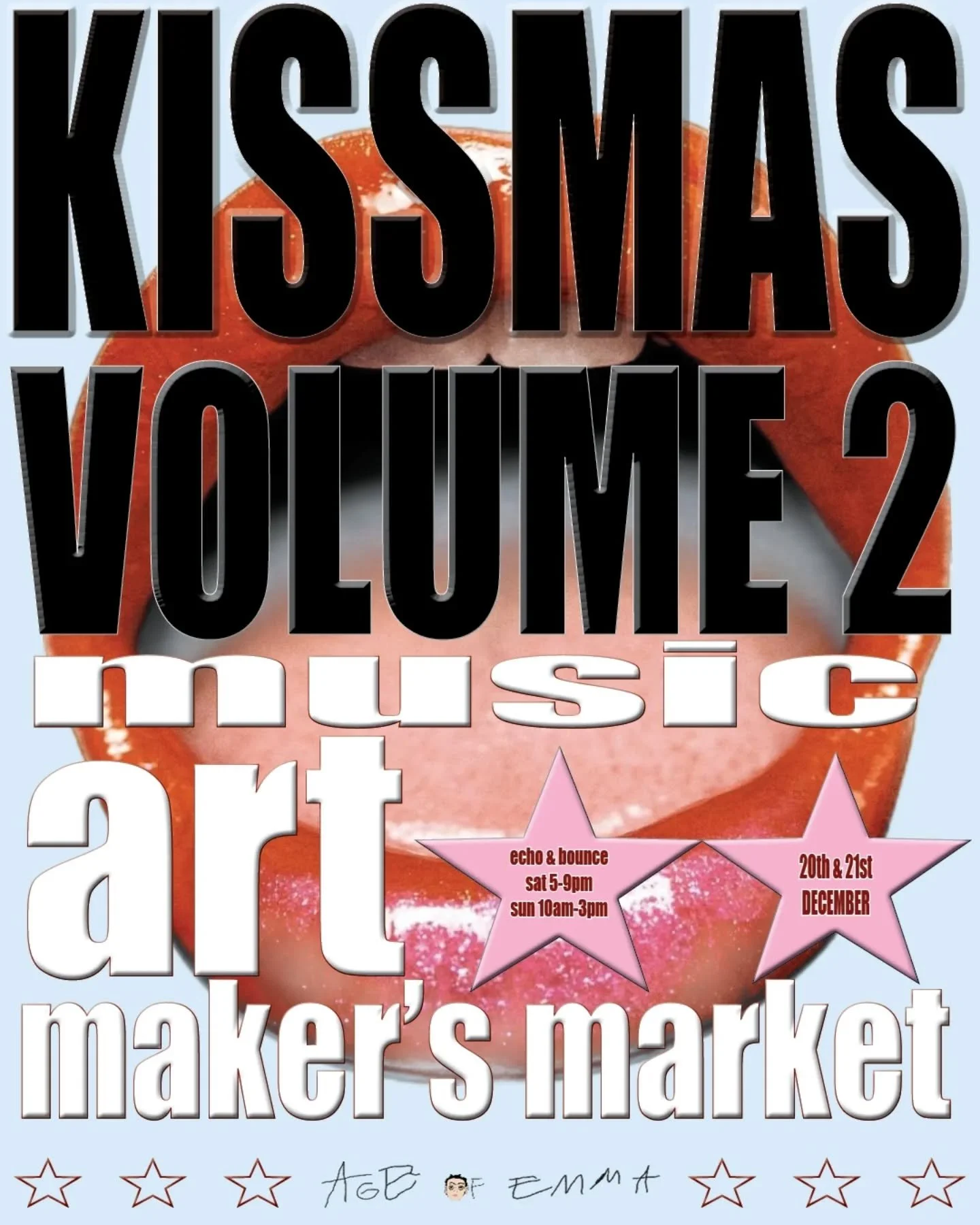 Kissmas 
My last event of the year!!! Exhibiting some new things and I'll have a couple of new items at my stall! 
Come hang out ✨
Ticket link in my bio 🔗