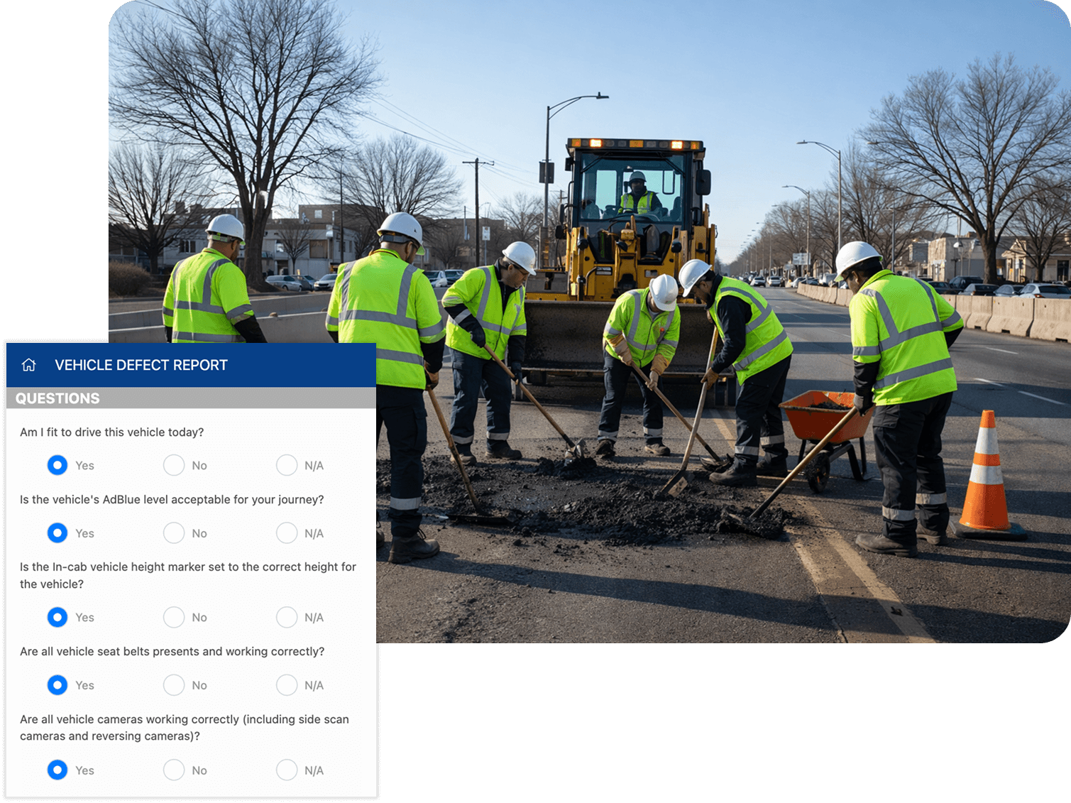 Traffic Management Software | A group of traffic management workers digging up a road