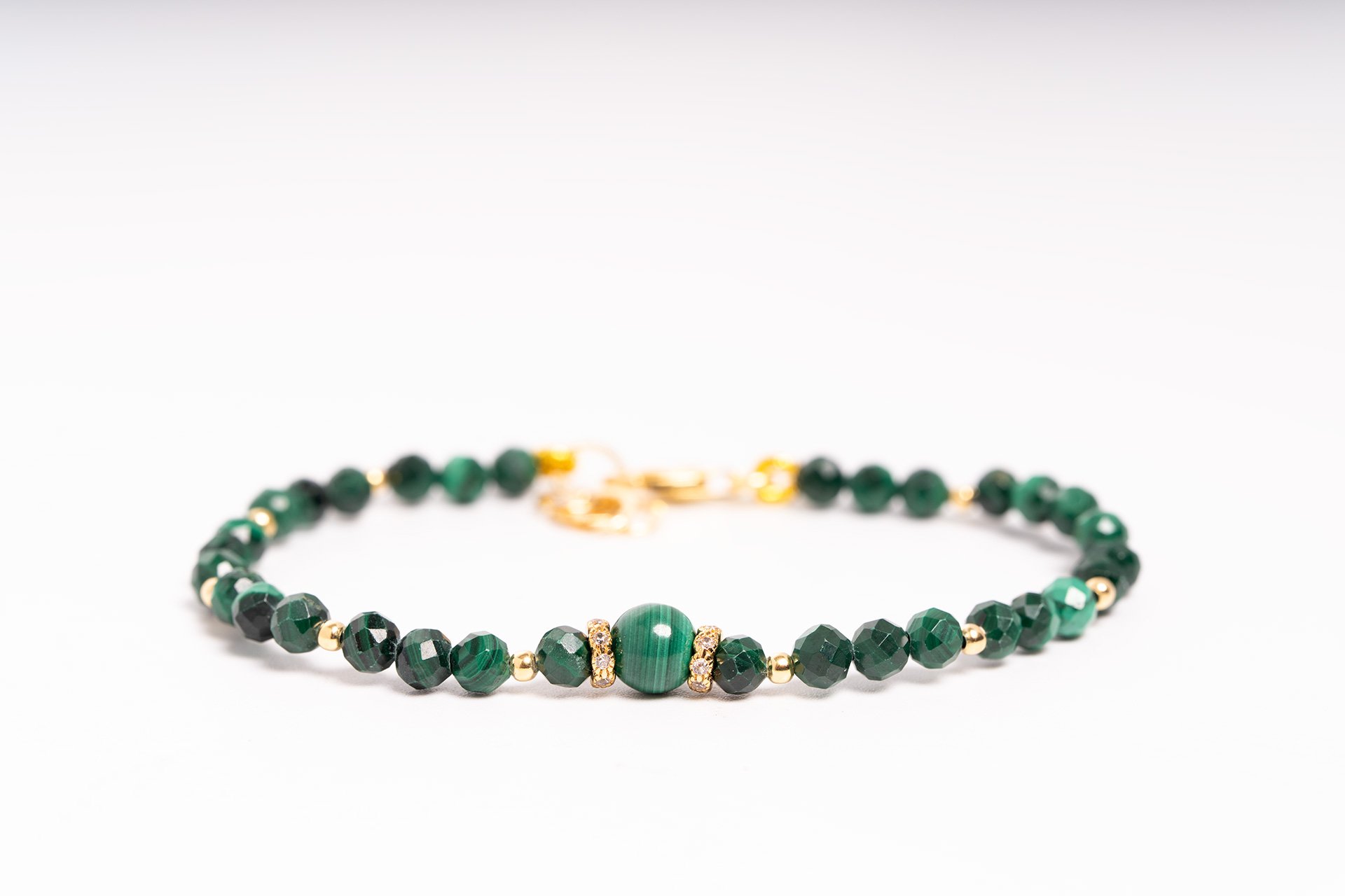 Bracciale in Malachite. Elementi in argento