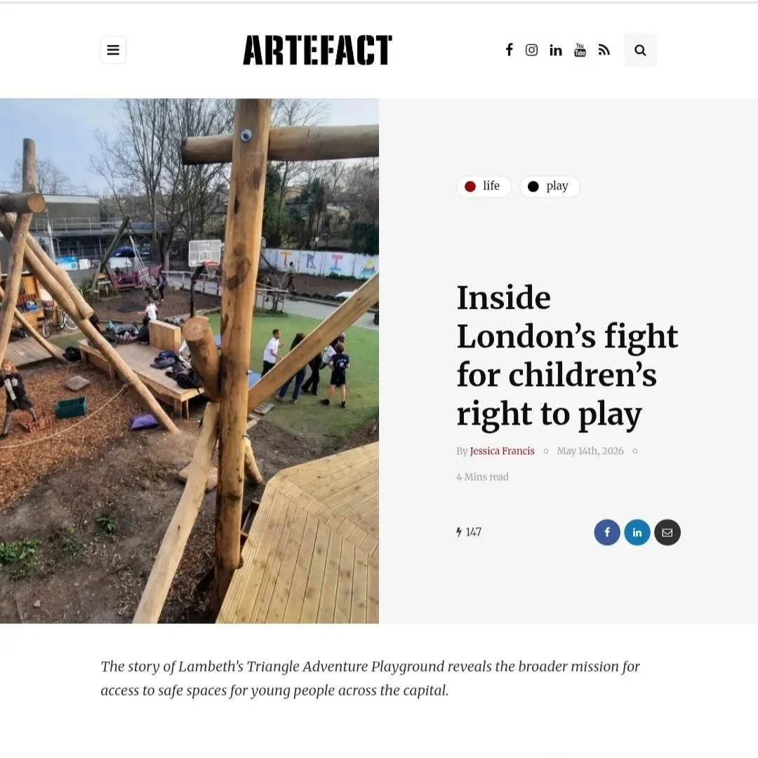 Big thanks to @artefactmag for featuring our special Playground- read the full article https://www.artefactmagazine.com/2026/05/14/inside-londons-fight-for-childrens-right-to-play/