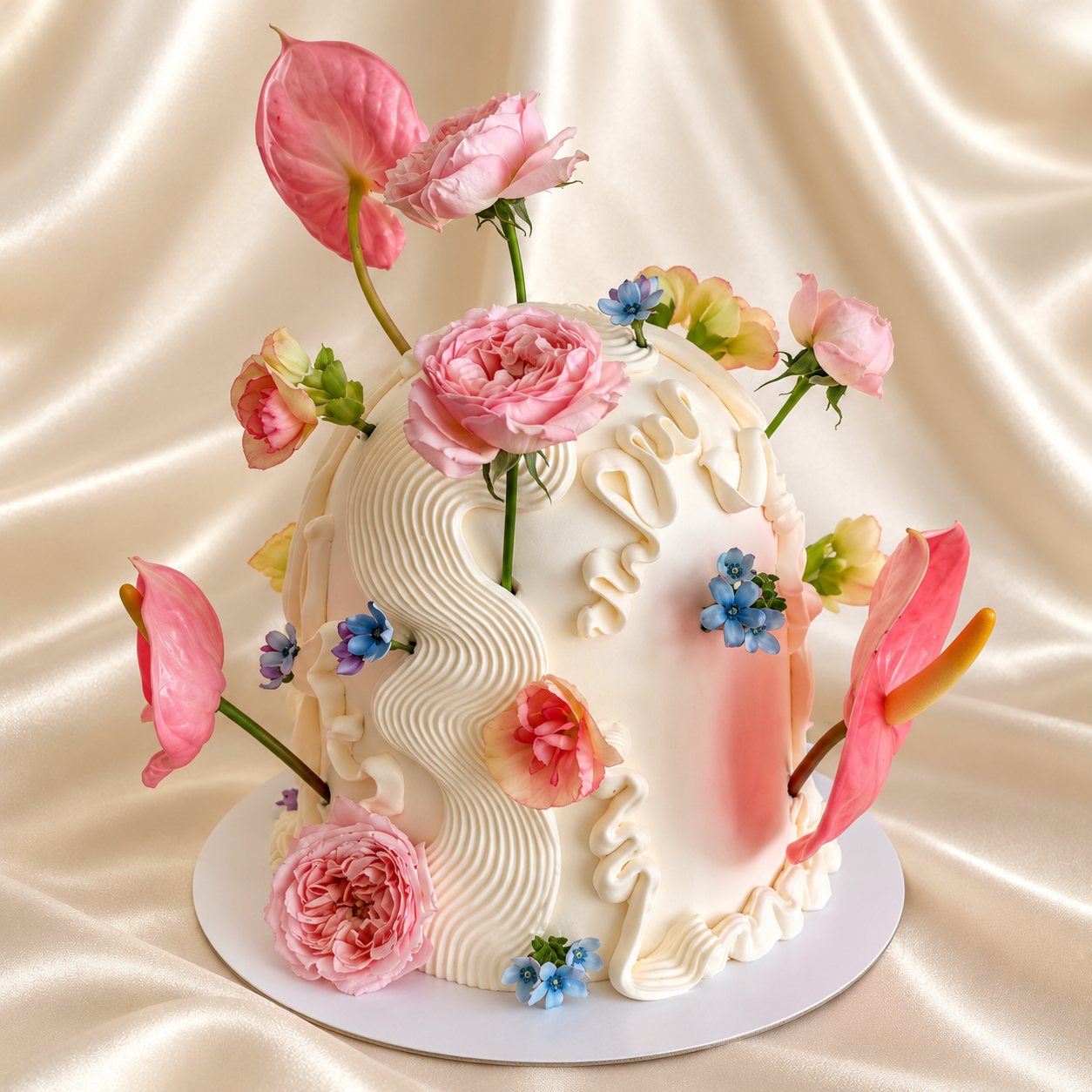 Jardin Blanc Floral Dome Cake