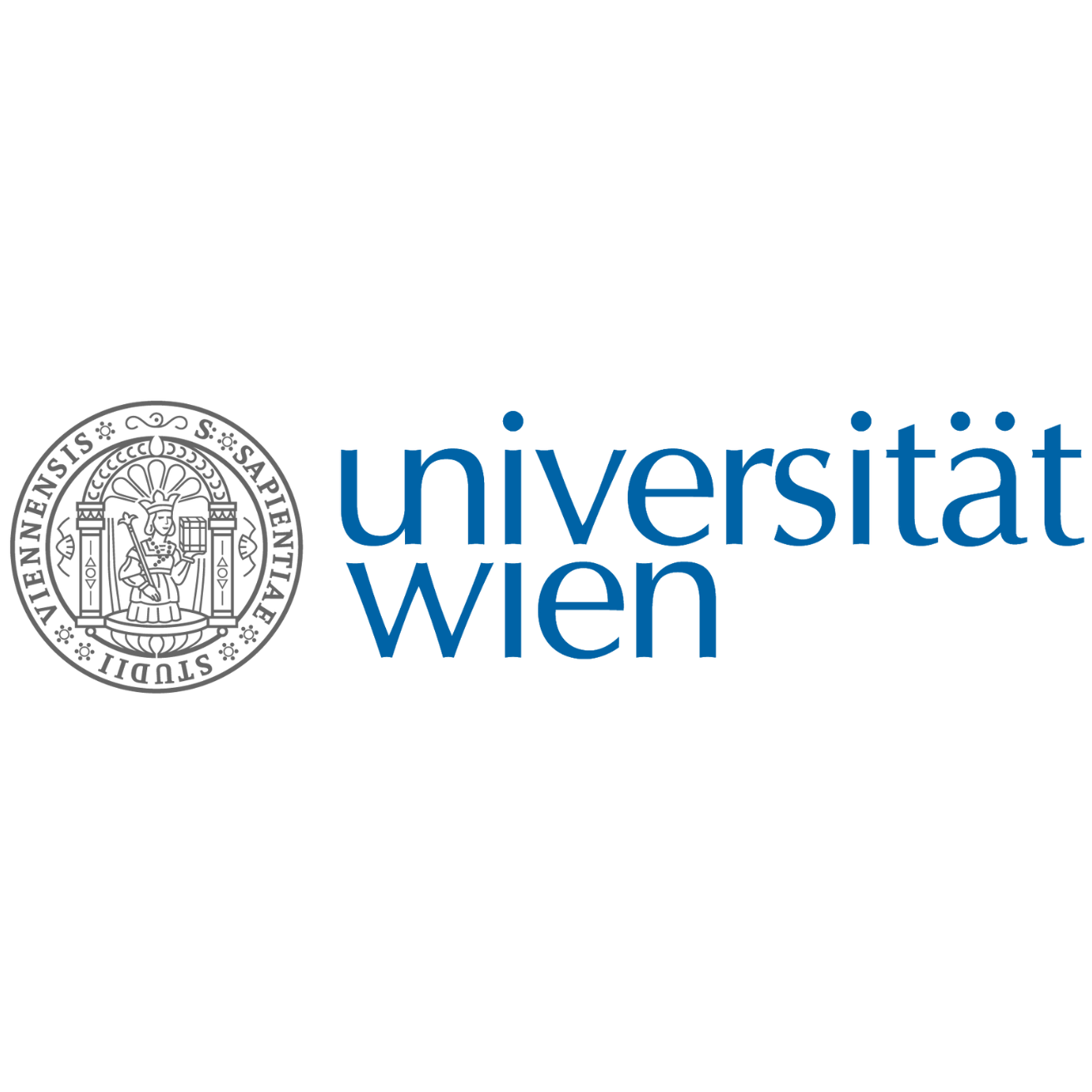 Das Bild zeigt das Logo der Universität Wien, bestehend aus dem Wappen auf der linken Seite und dem Text 'universität wien' in blauer Schrift auf schwarzem Hintergrund.