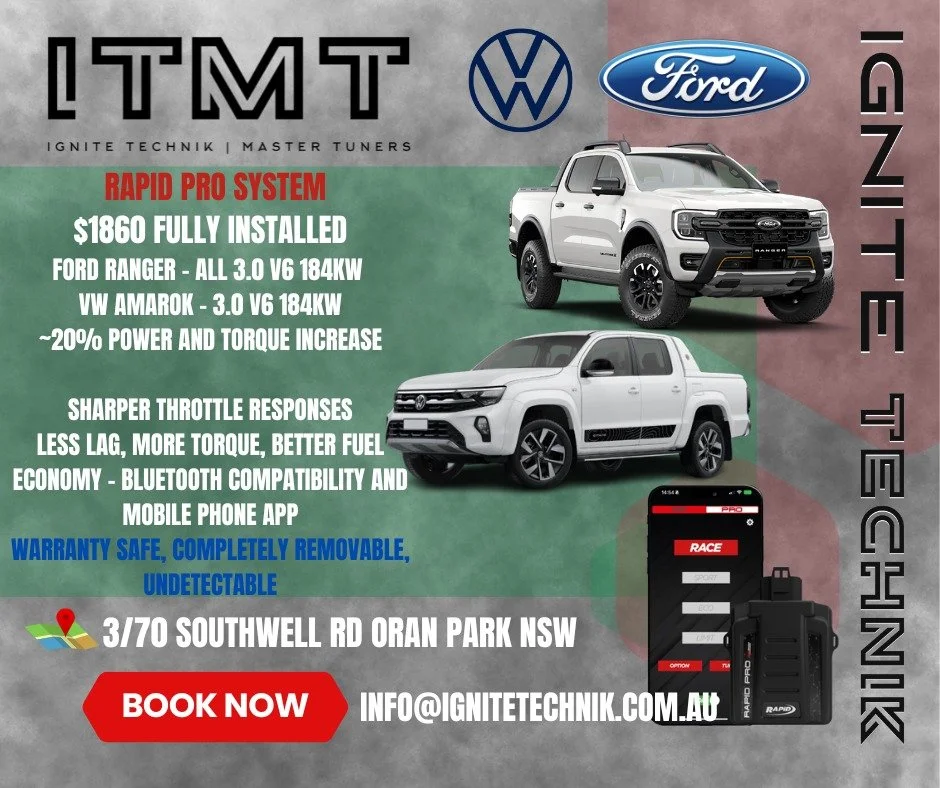 🔥 Unlock Hidden Power &ndash; Ford Ranger &amp; VW Amarok 🔥

All 3.0 V6 184kW models

💥 ~20% More Power &amp; Torque
⚡ Sharper throttle response
⛽ Less lag, better fuel economy
🛡️ WARRANTY SAFE | COMPLETELY REMOVABLE | UNDETECTABLE
📱Bluetooth co
