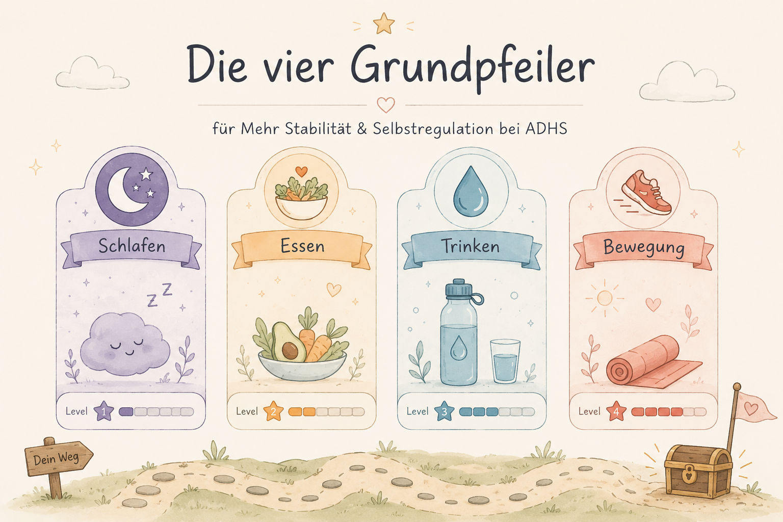 Die vier Grundpfeiler bei ADHS