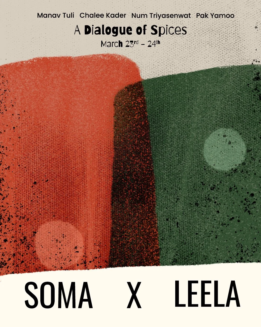 Hong Kong, see you soon! On 23 &amp; 24 March, we're cooking alongside @leela.hkg. 

Spice is the thread that connects us. This collaboration weaves SOMA and LEELA together, two kitchens finding common ground in the flavors we know best. This is @cha