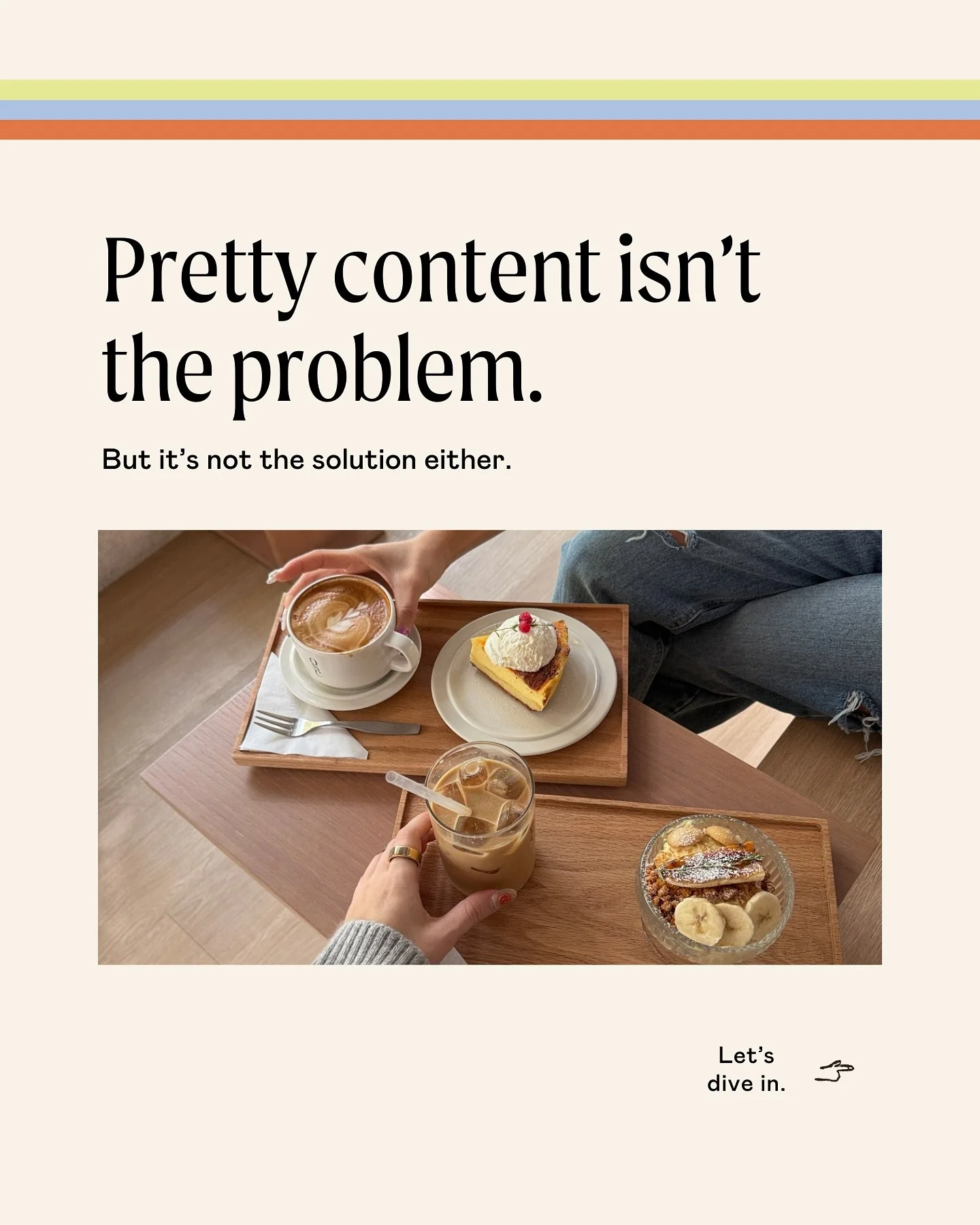 Pretty gets attention.
Strategy gets results.

We see it all the time: beautiful content that&rsquo;s doing its job visually &mdash; but not strategically. And that&rsquo;s usually not a creativity problem. It&rsquo;s a clarity one.
When content is r