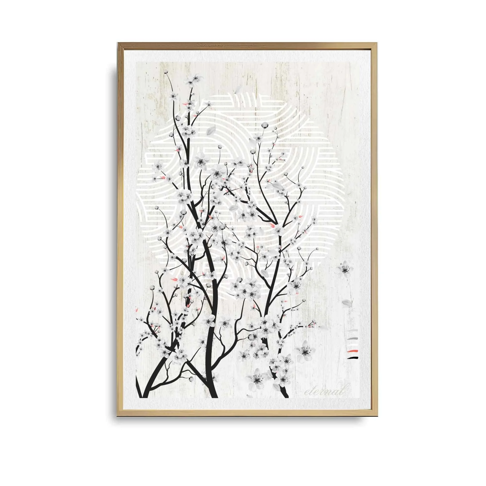 Oriental Cherry Blossom Zen Wall Art Print , Eternal Art Prints