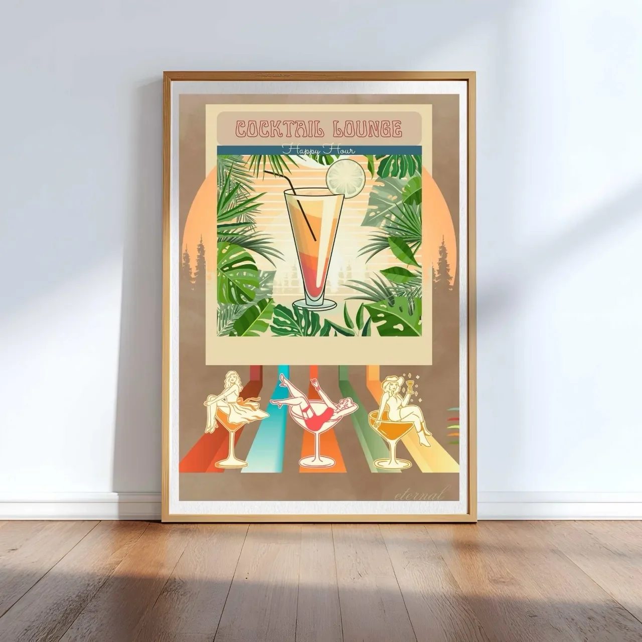 Retro Cocktail Lounge Culture Wall Art Print, Eternal Art Prints