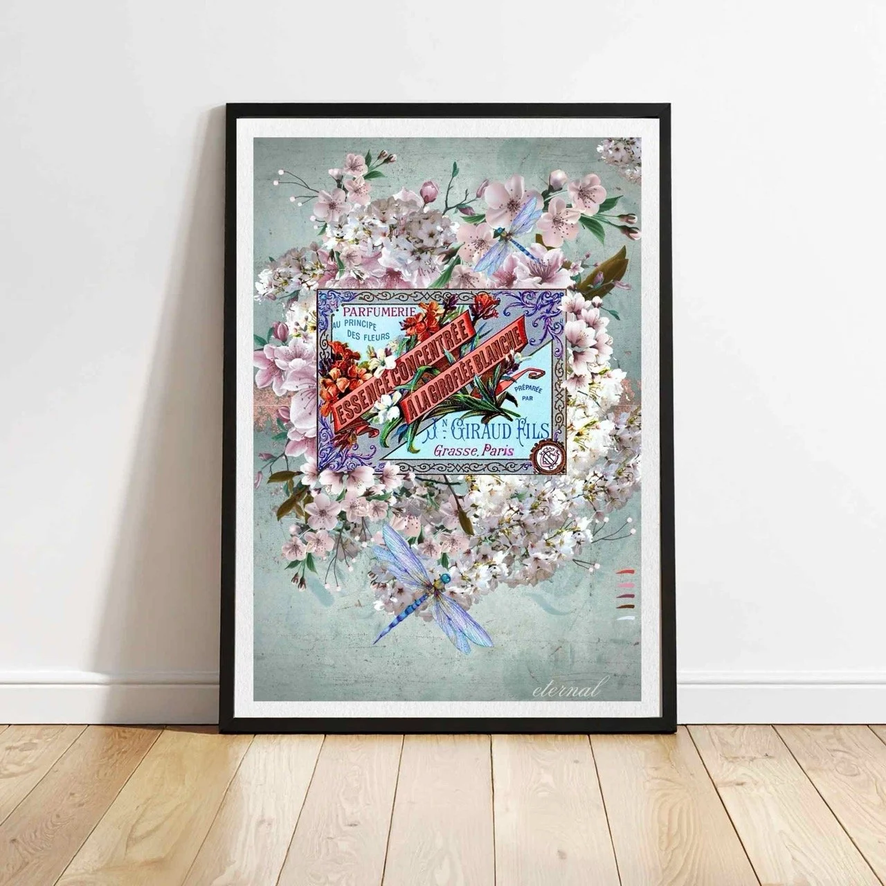 Floral Vintage Botanical Perfume Label Print - Special Edition Wall Art Eternal Art Prints