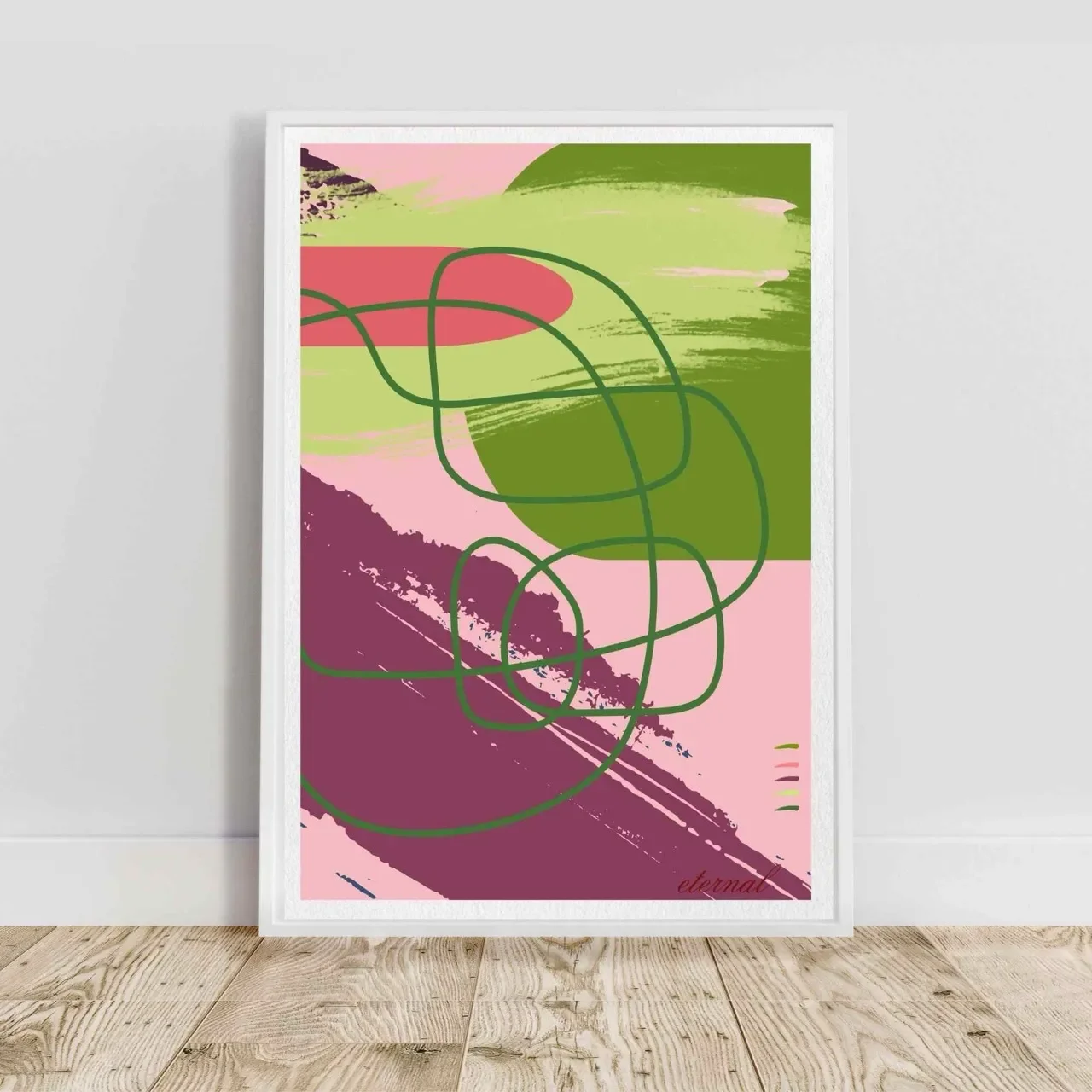 white framed pink abstract print I10038 Large cnr_converted.webp