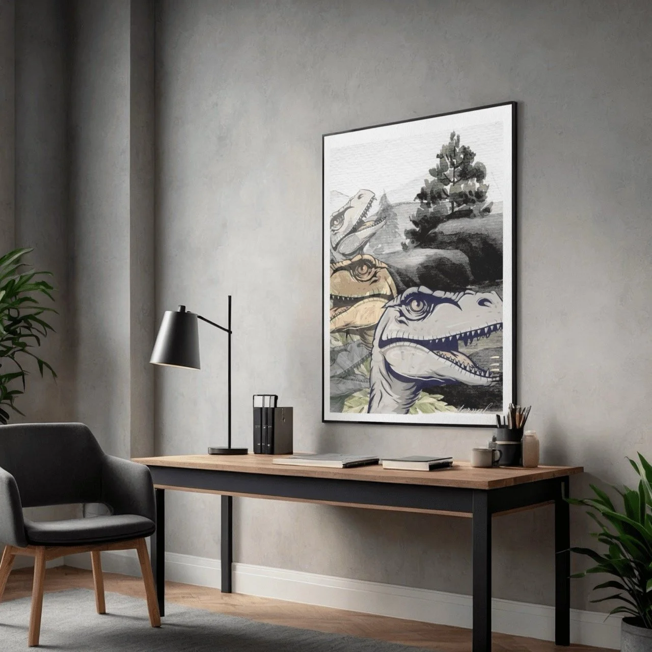 T-Rex Dinosaur Prehistoric Wall Art Print, Eternal Art Prints - Eternal Art & Design