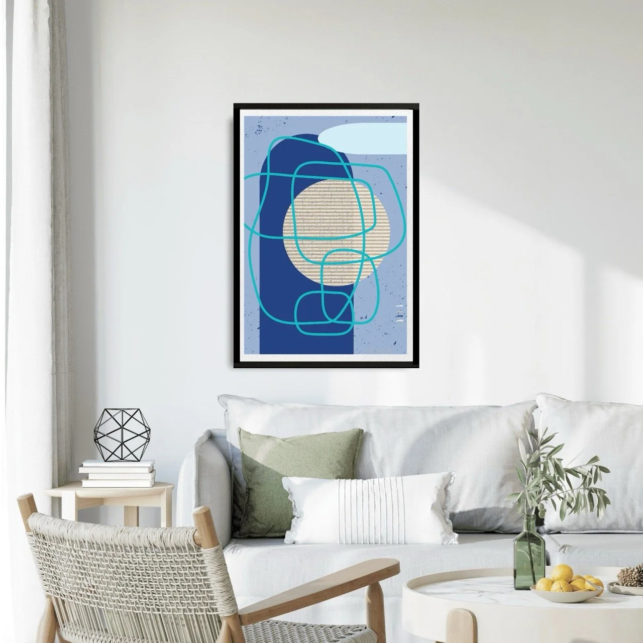 Abstract Modern Lines in Blue Art Print - Sydney Artist, Eternal Art Prints - Eternal Art & Design